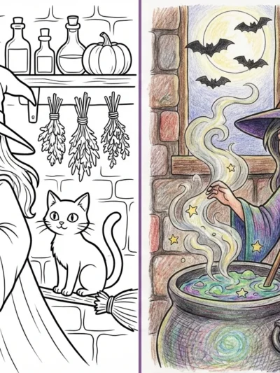 Witch coloring pages