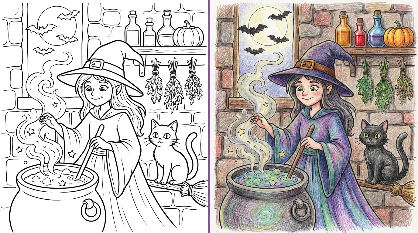 witch coloring pages