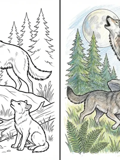 Wolf coloring pages