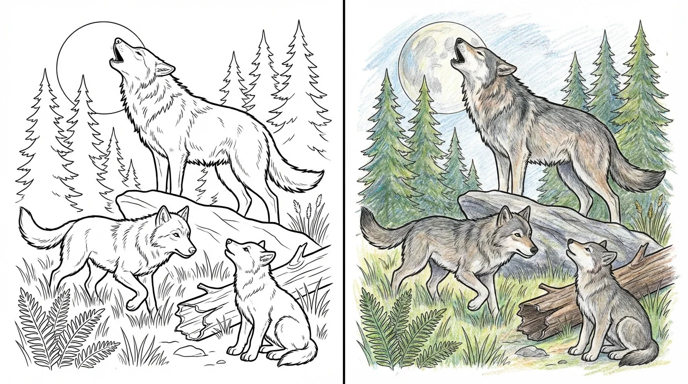 wolf coloring pages