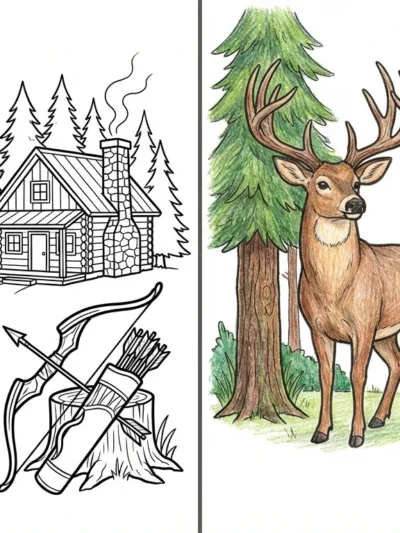 Woods And Hunting coloring pages