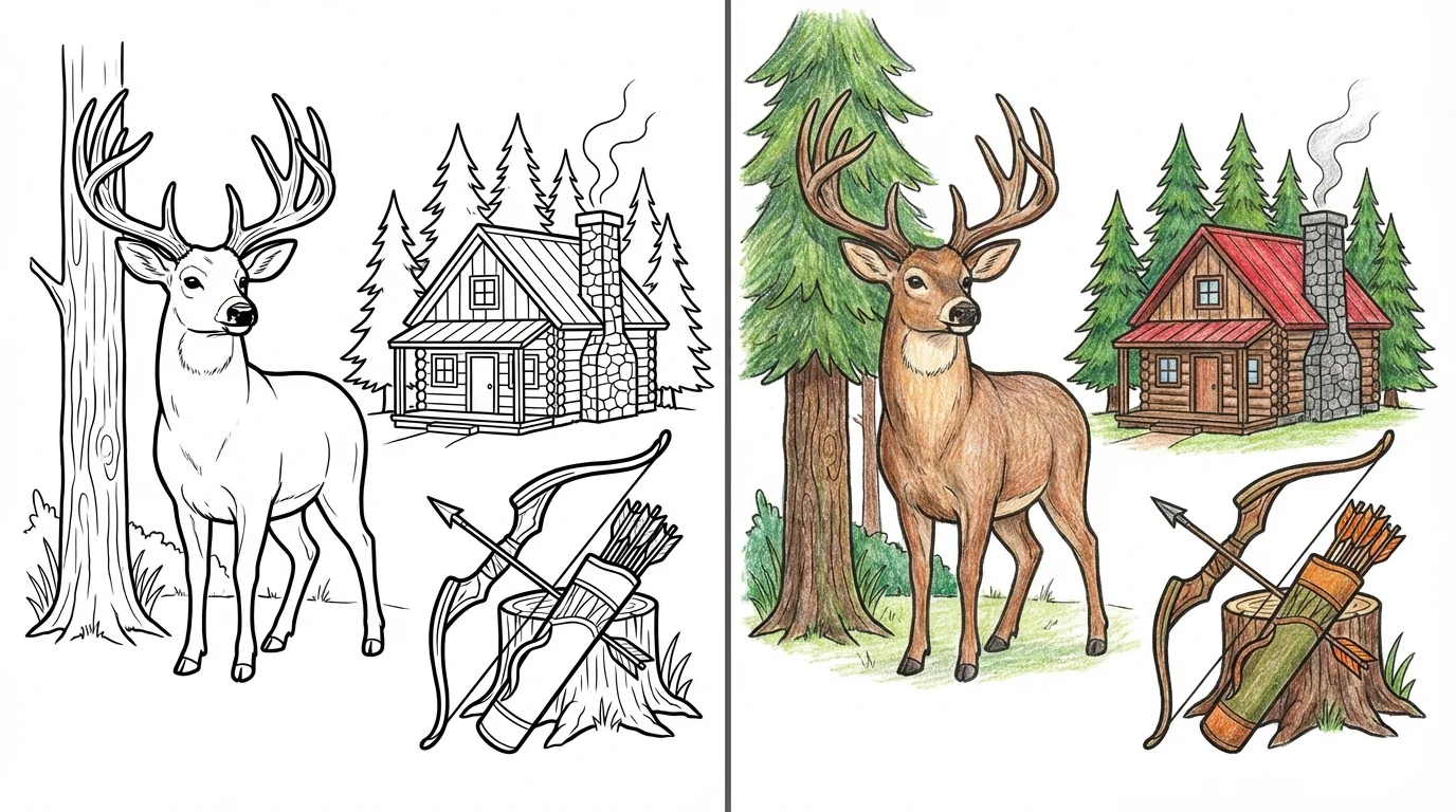 woods and hunting coloring pages
