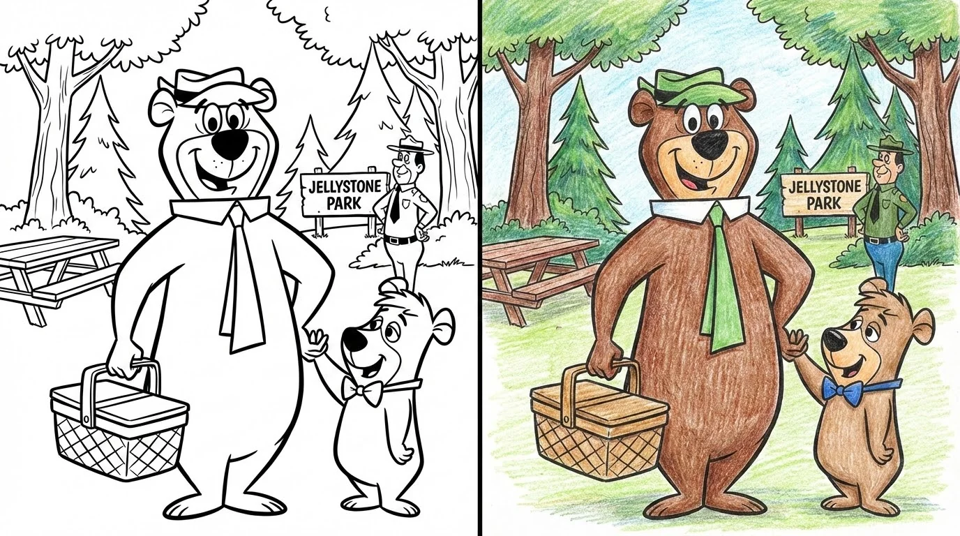 yogi bear coloring pages
