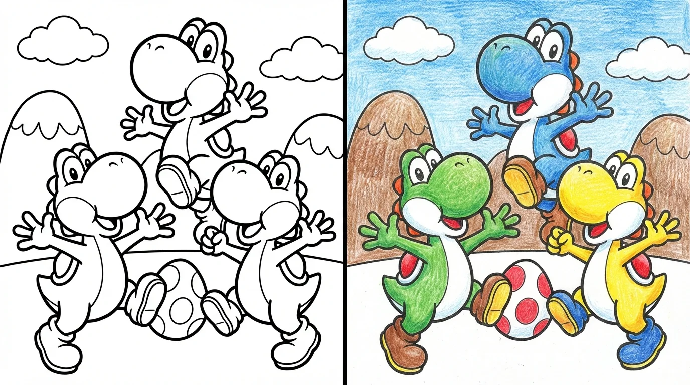 yoshi coloring pages