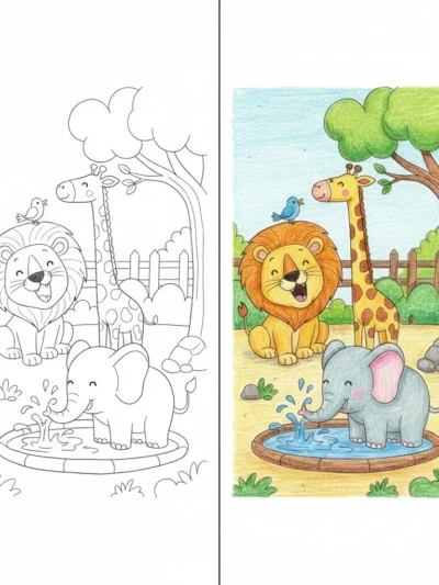 Zoo coloring pages