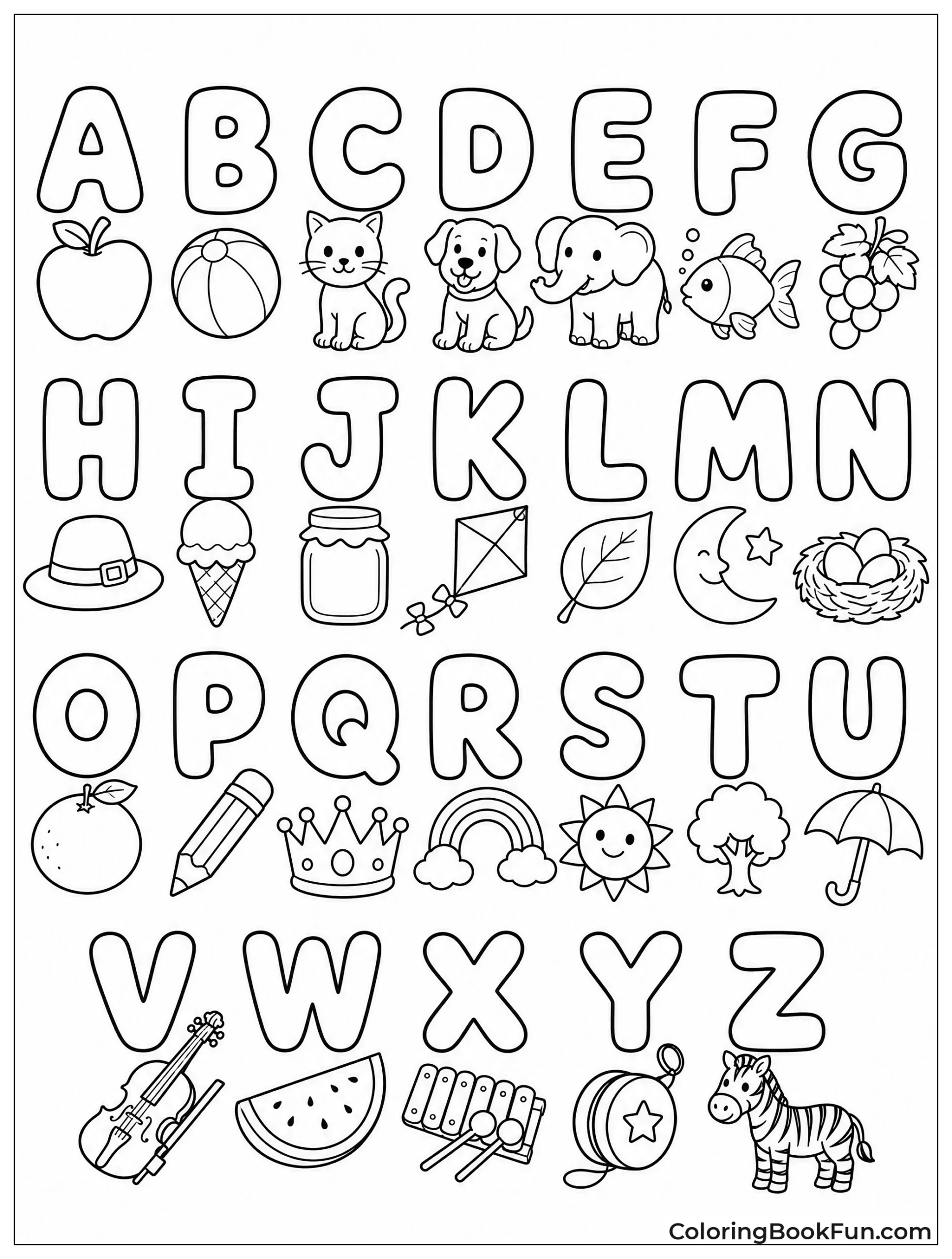 Puffy Bubble Letter Outlines