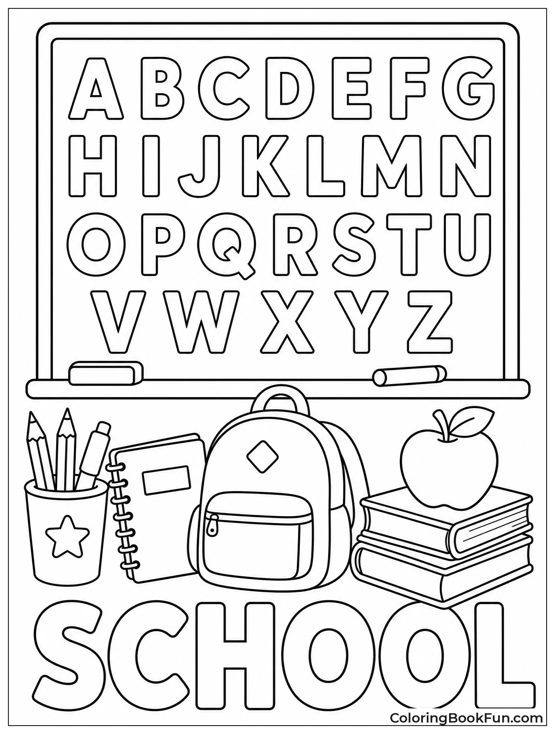 Letter on Chalkboard with Pencils