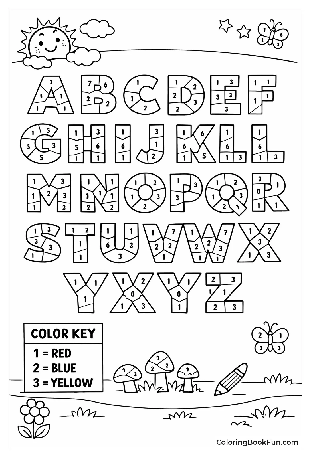 Color by Number Letter