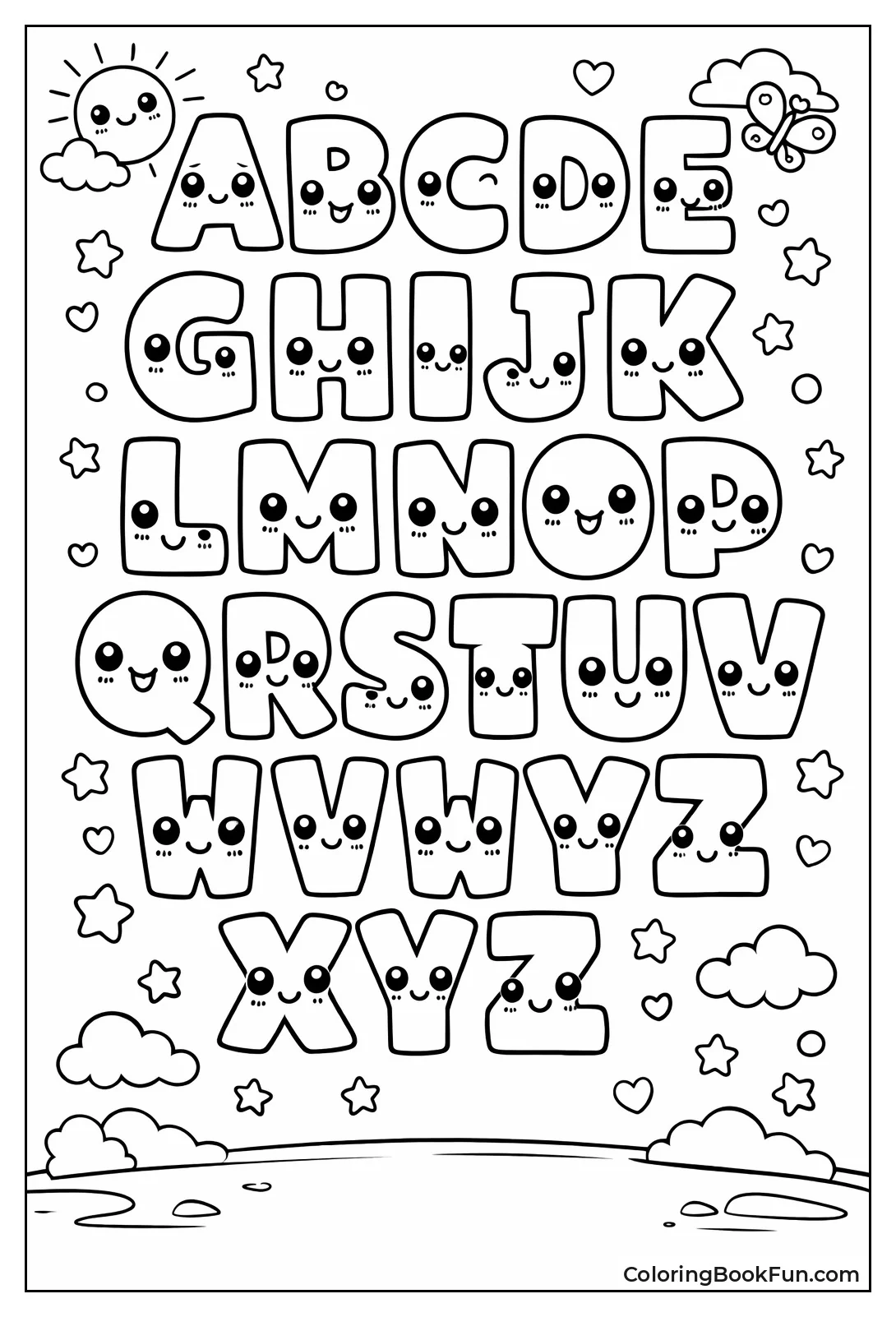 Kawaii Face Letters