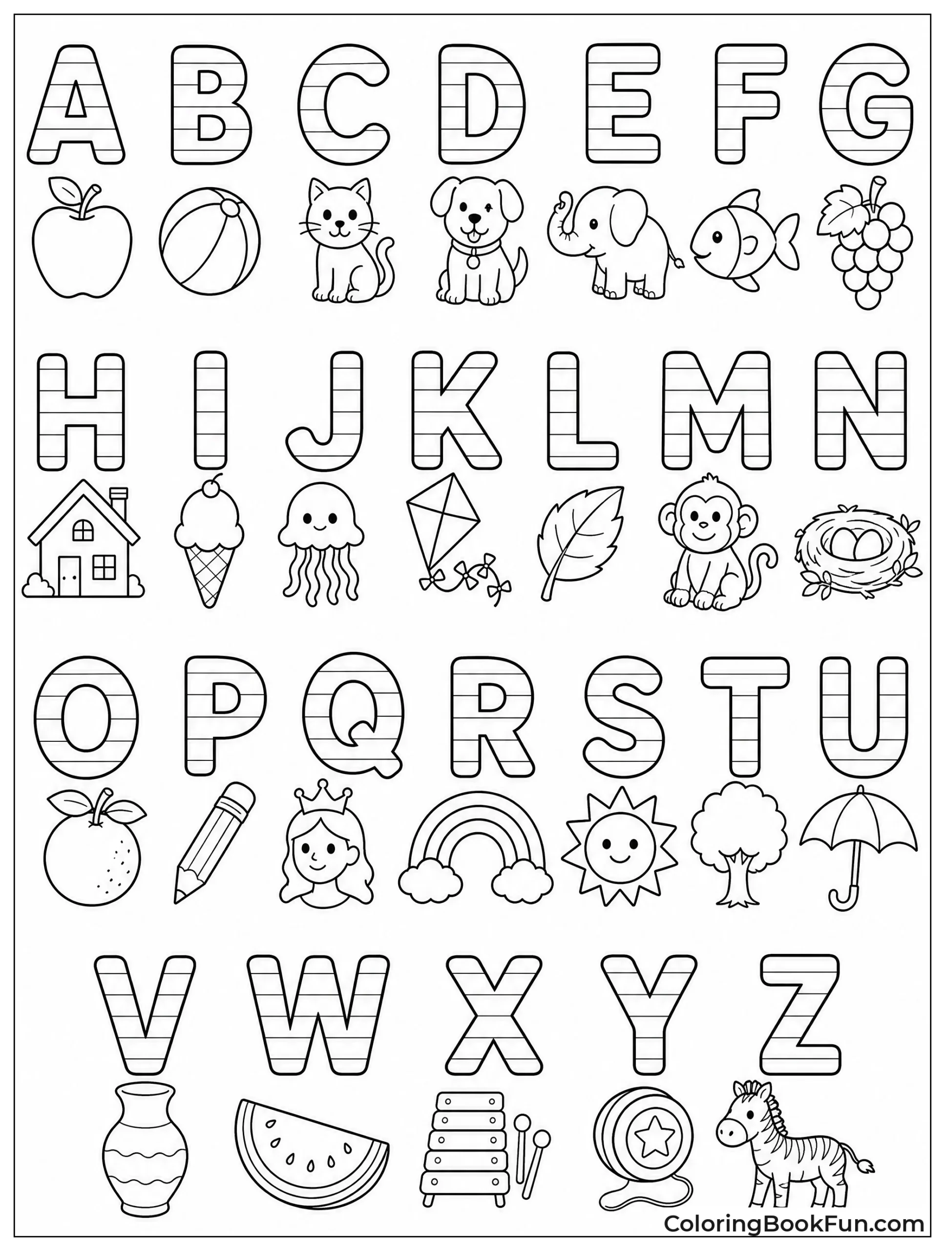 Rainbow Strips Color Letter