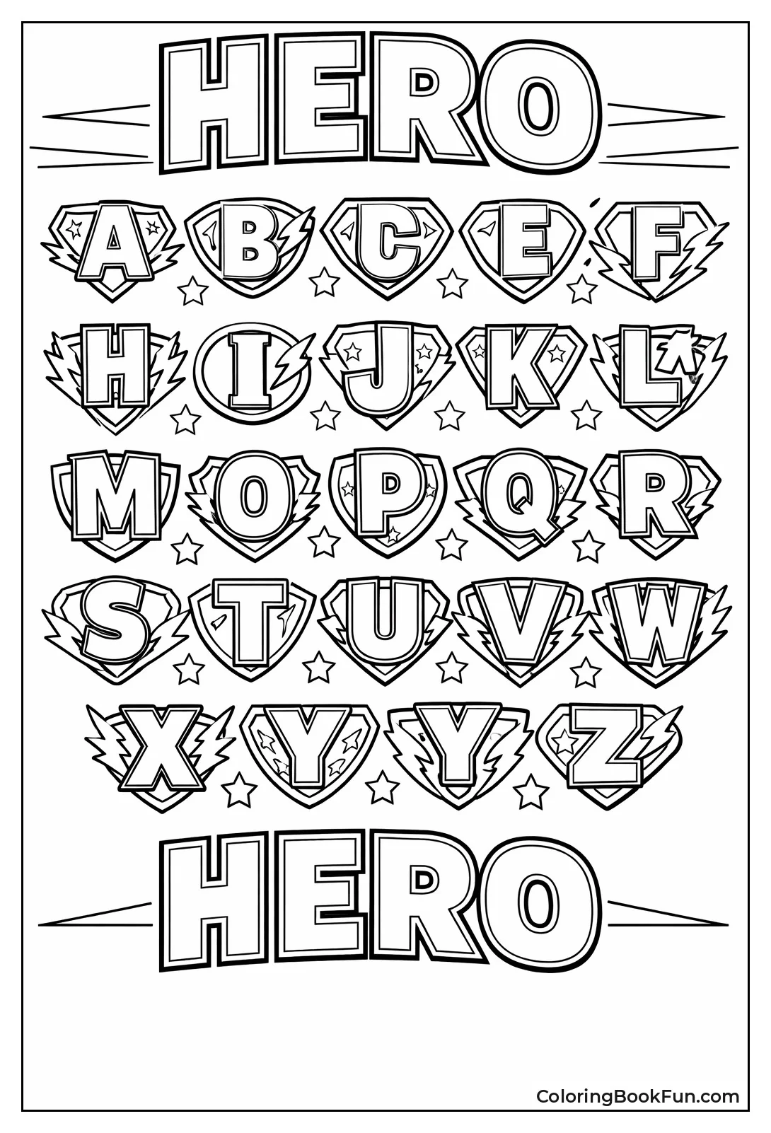 Superhero Emblem Letters