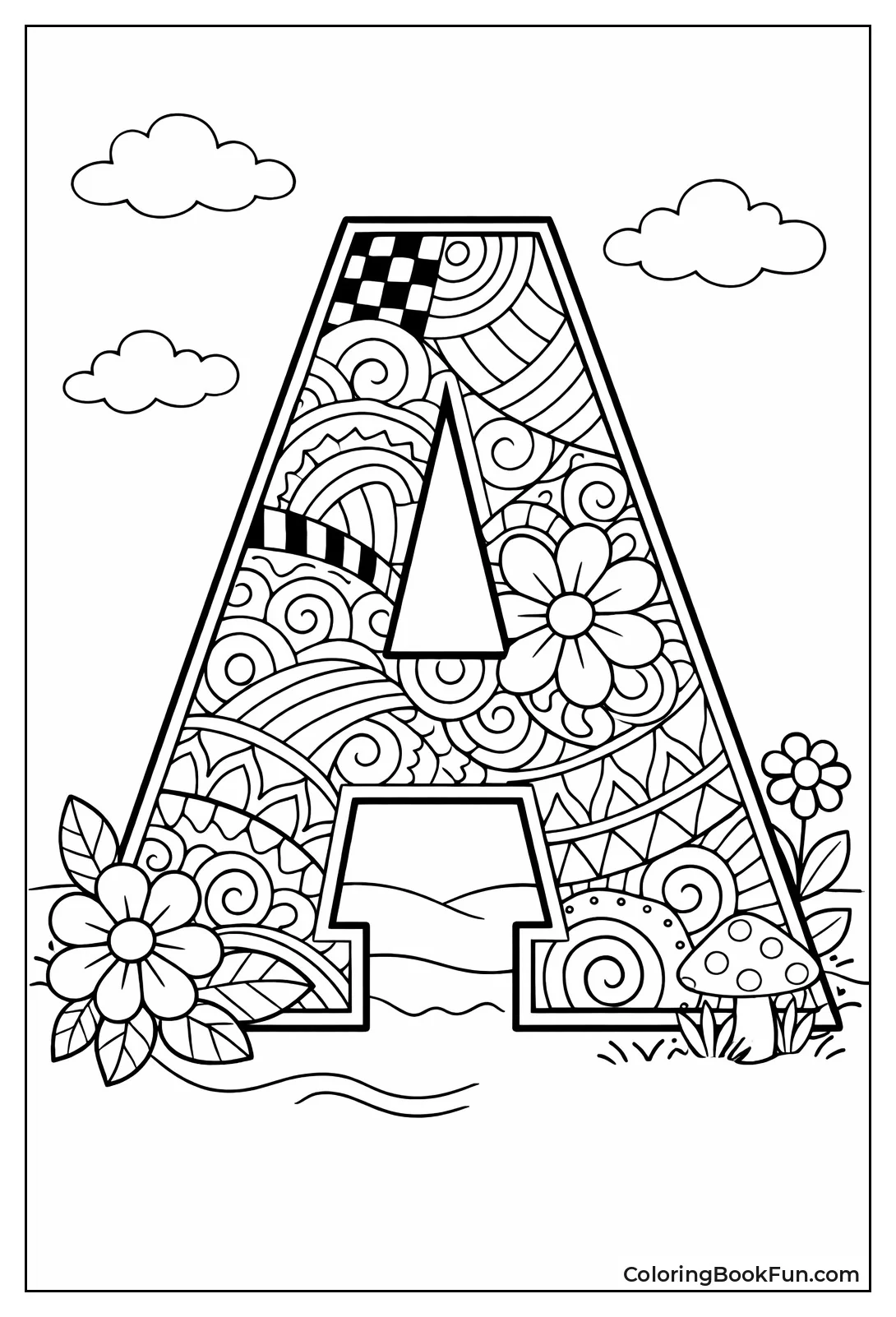 Zentangle Patterned Letter