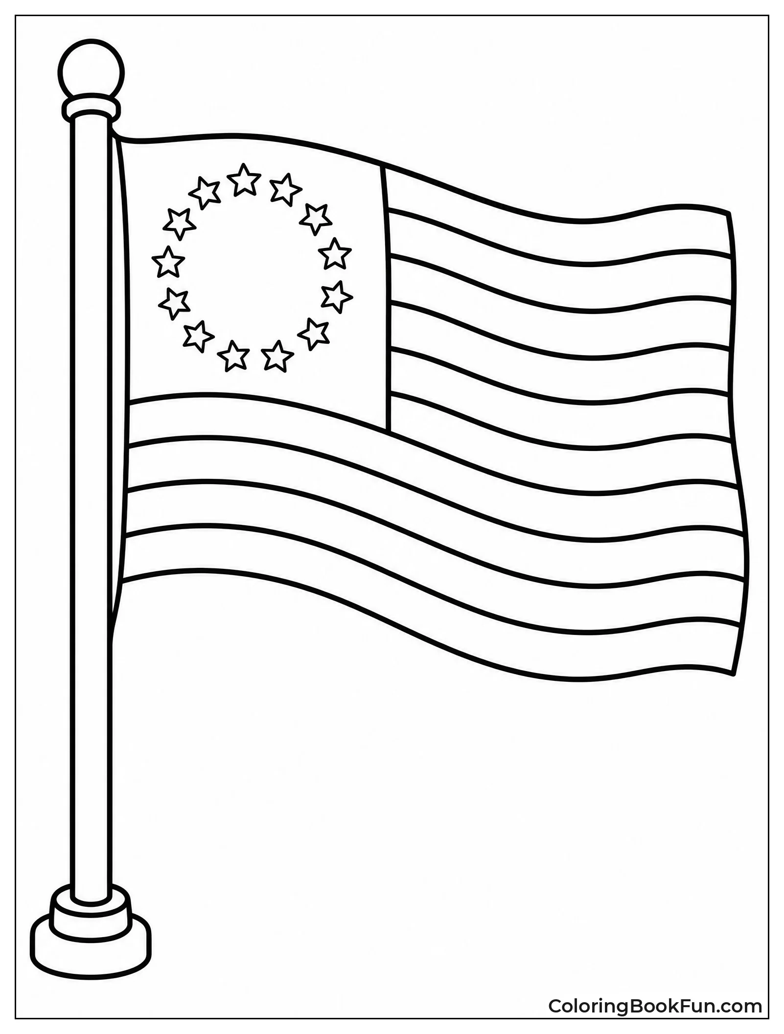 Historic Flag with Circle Stars