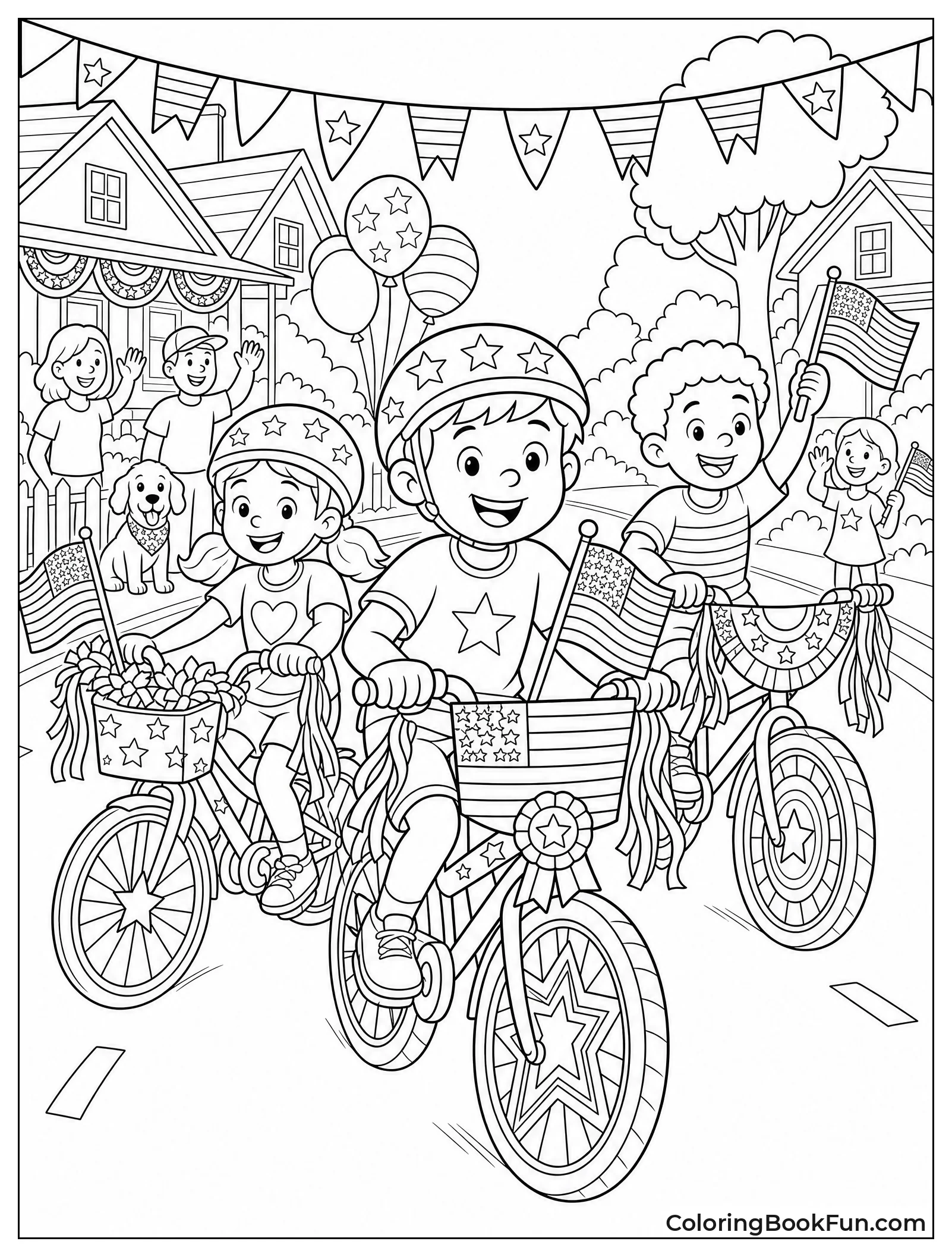Kids Riding Bikes in Parade