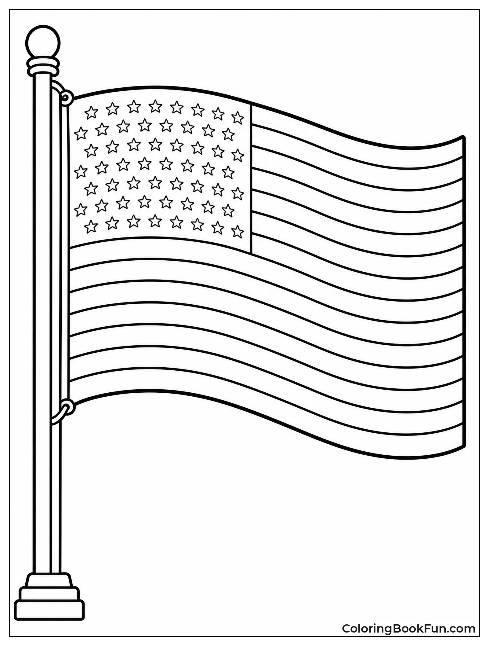 Classic Flag Waving in Wind