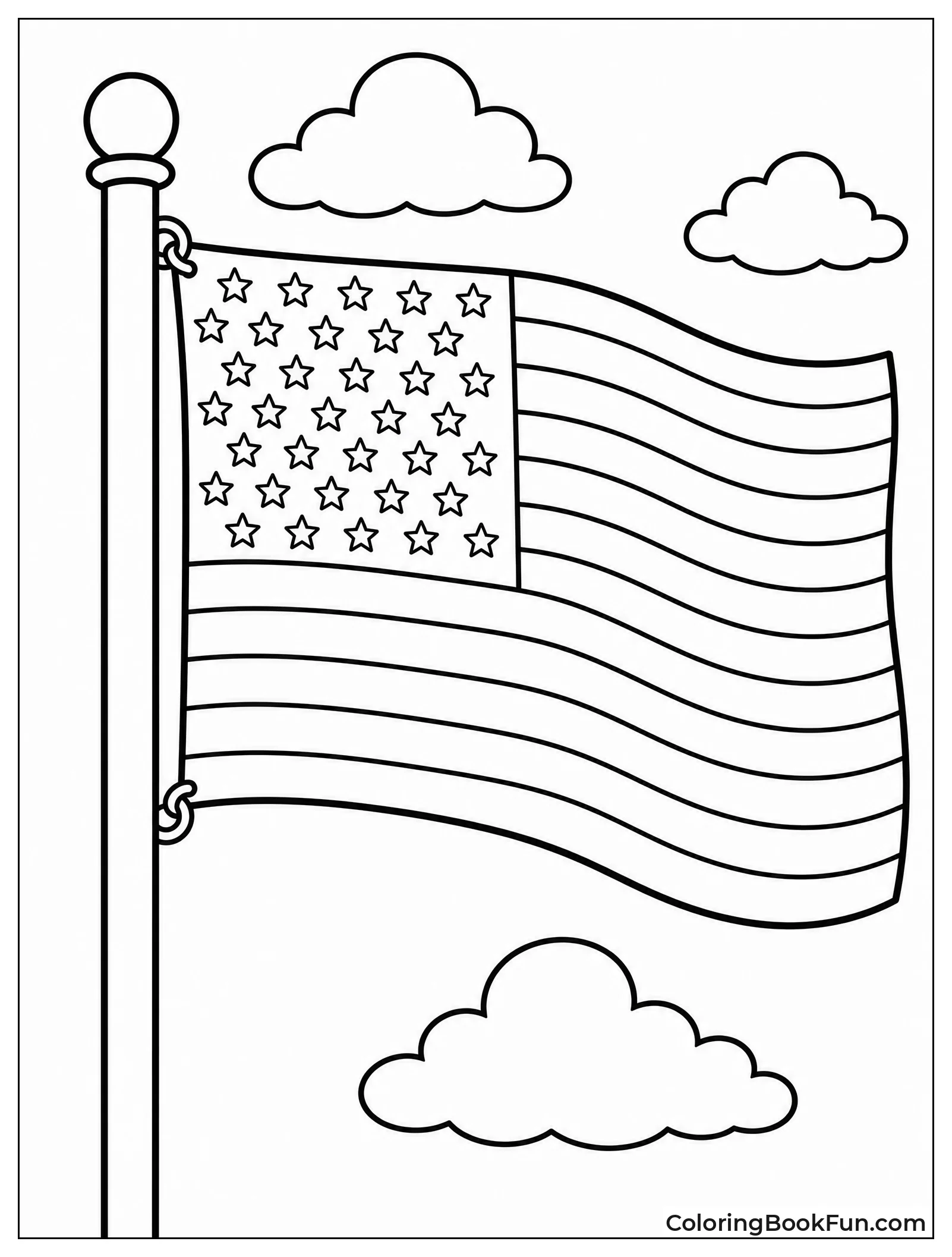 Flag Flying High on Pole
