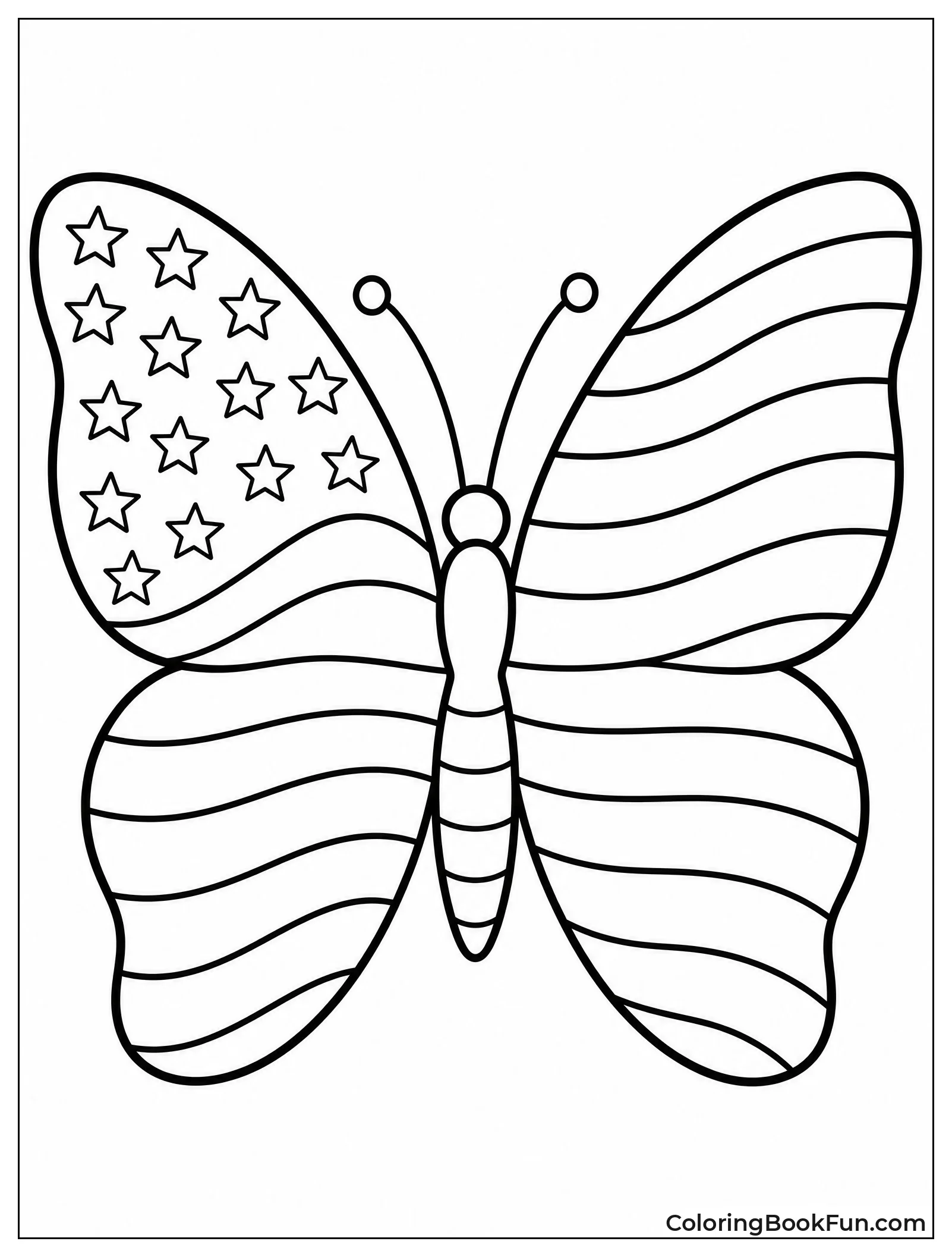 Butterfly with Stars and Stripes