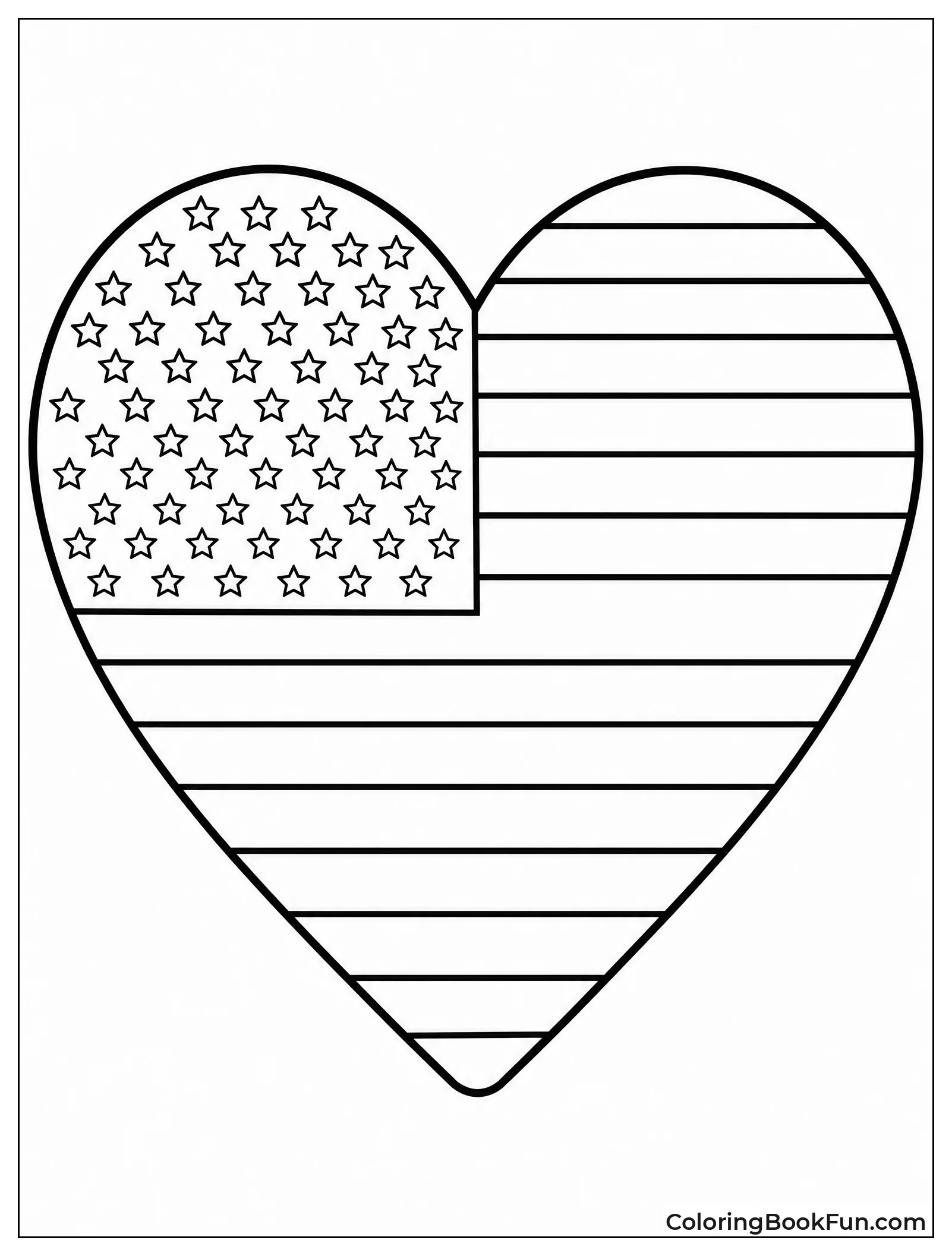 Heart Filled with Stars and Stripes