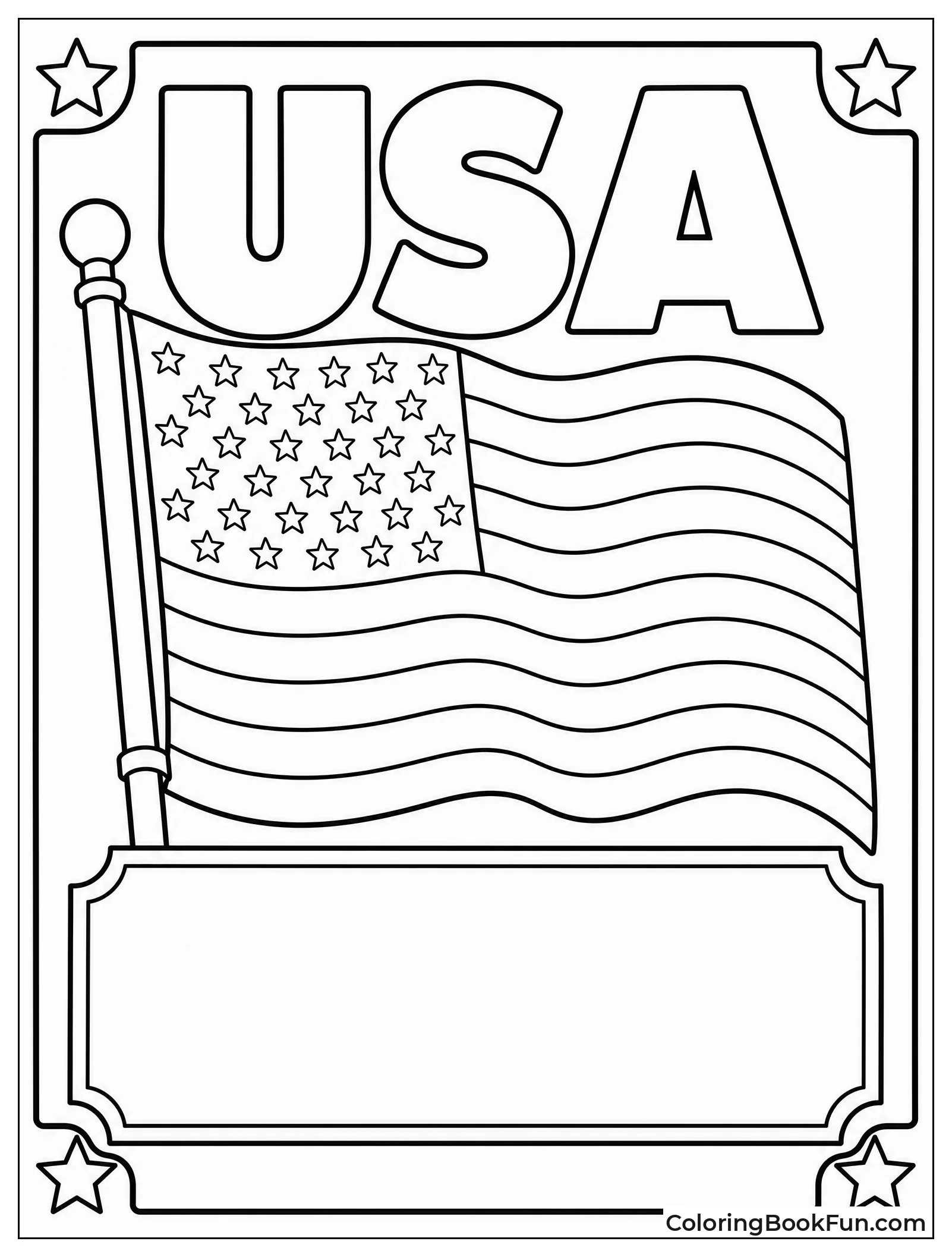 Card with Flag and Message