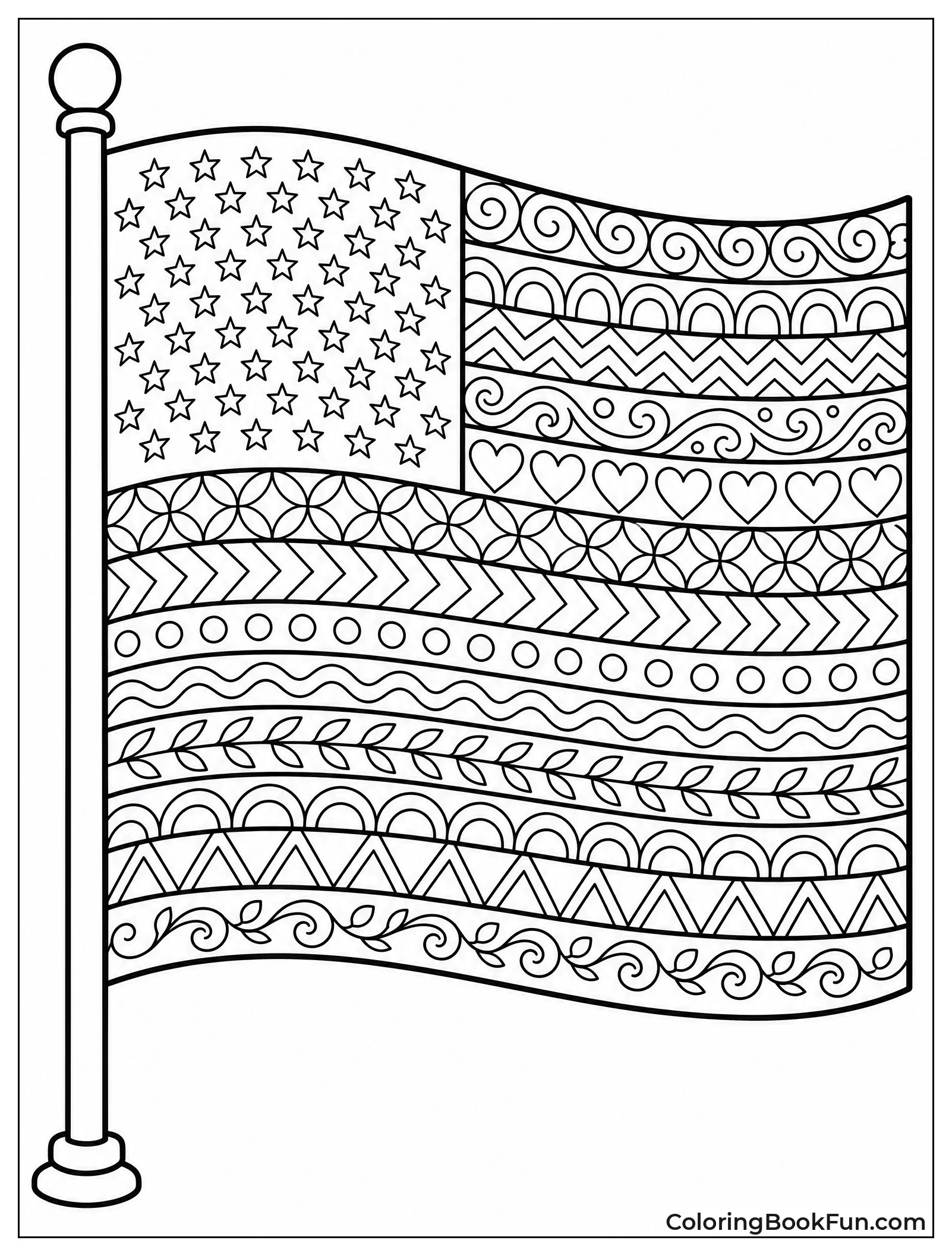 Stripes Filled with Doodle Patterns