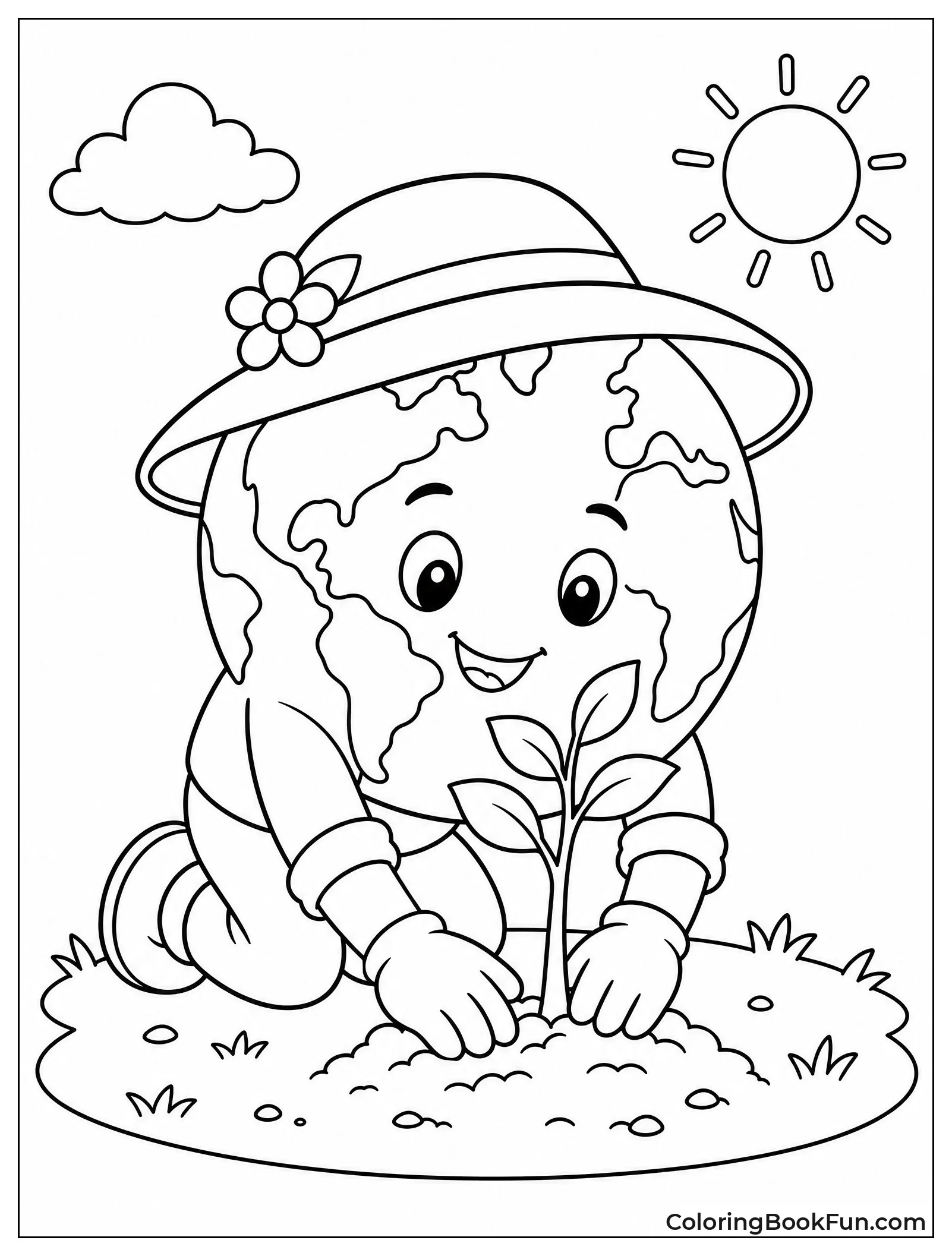 Friendly Earth Planting a Sapling