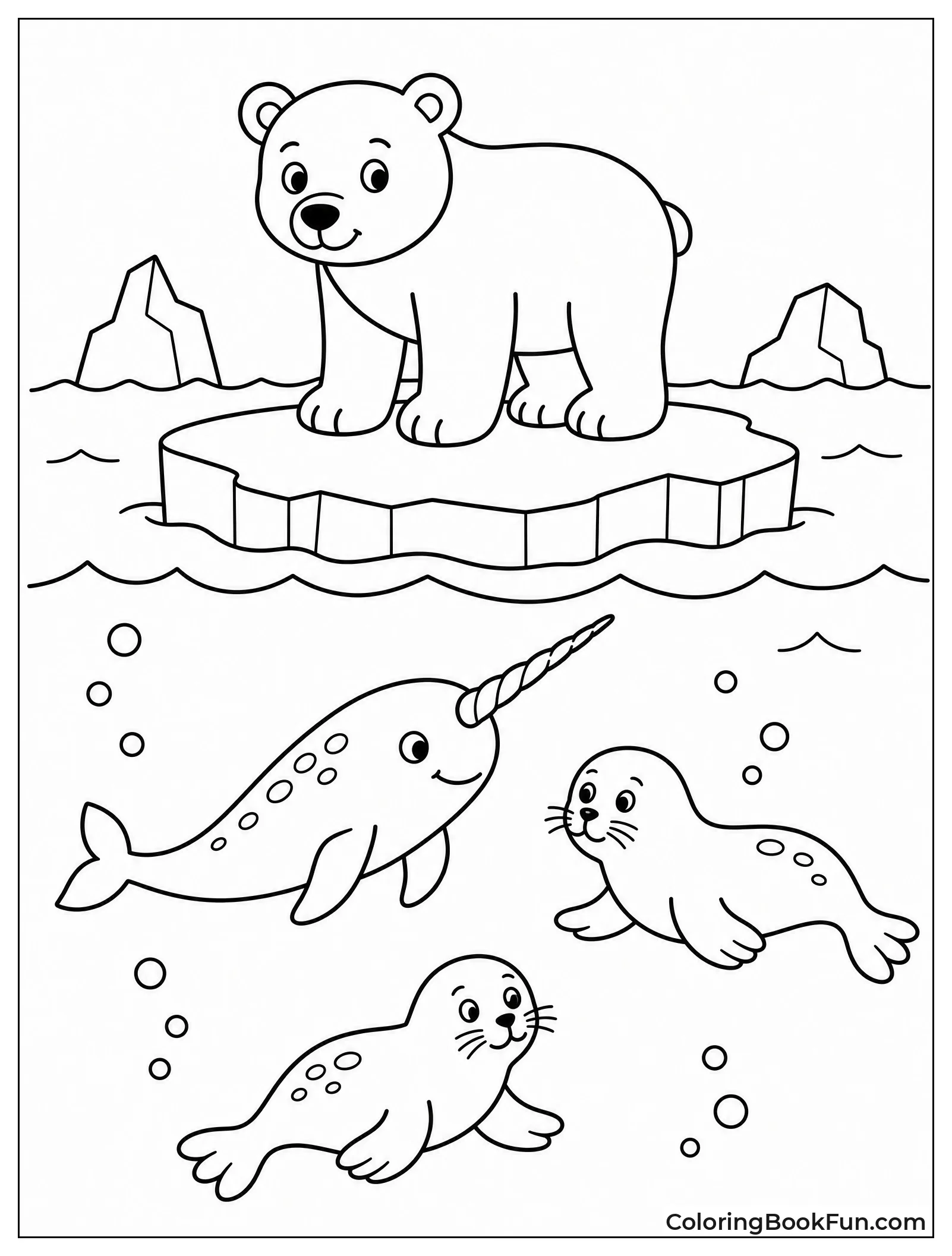 Polar Bear Rests on Ice