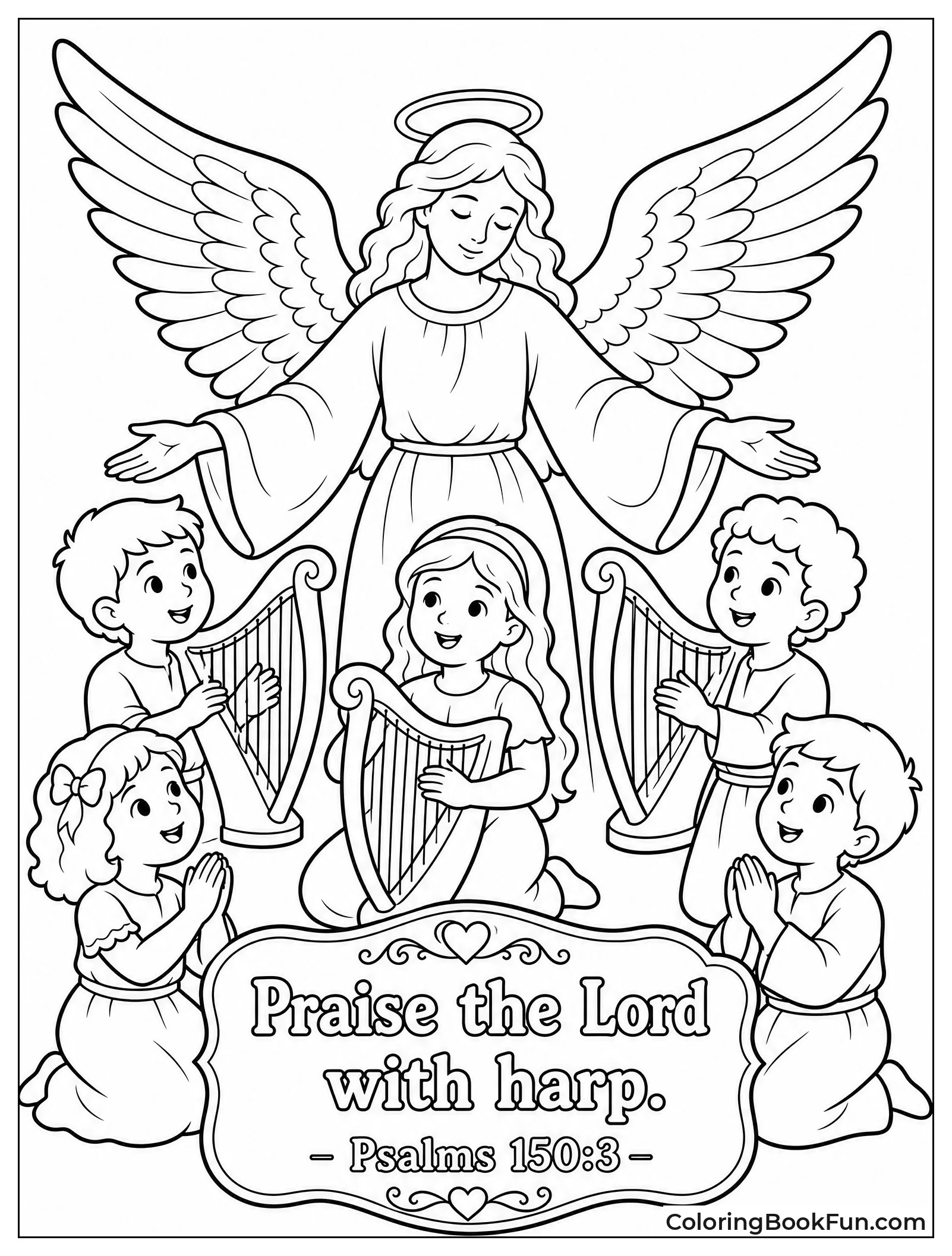 Majestic Angel Watching Over Children