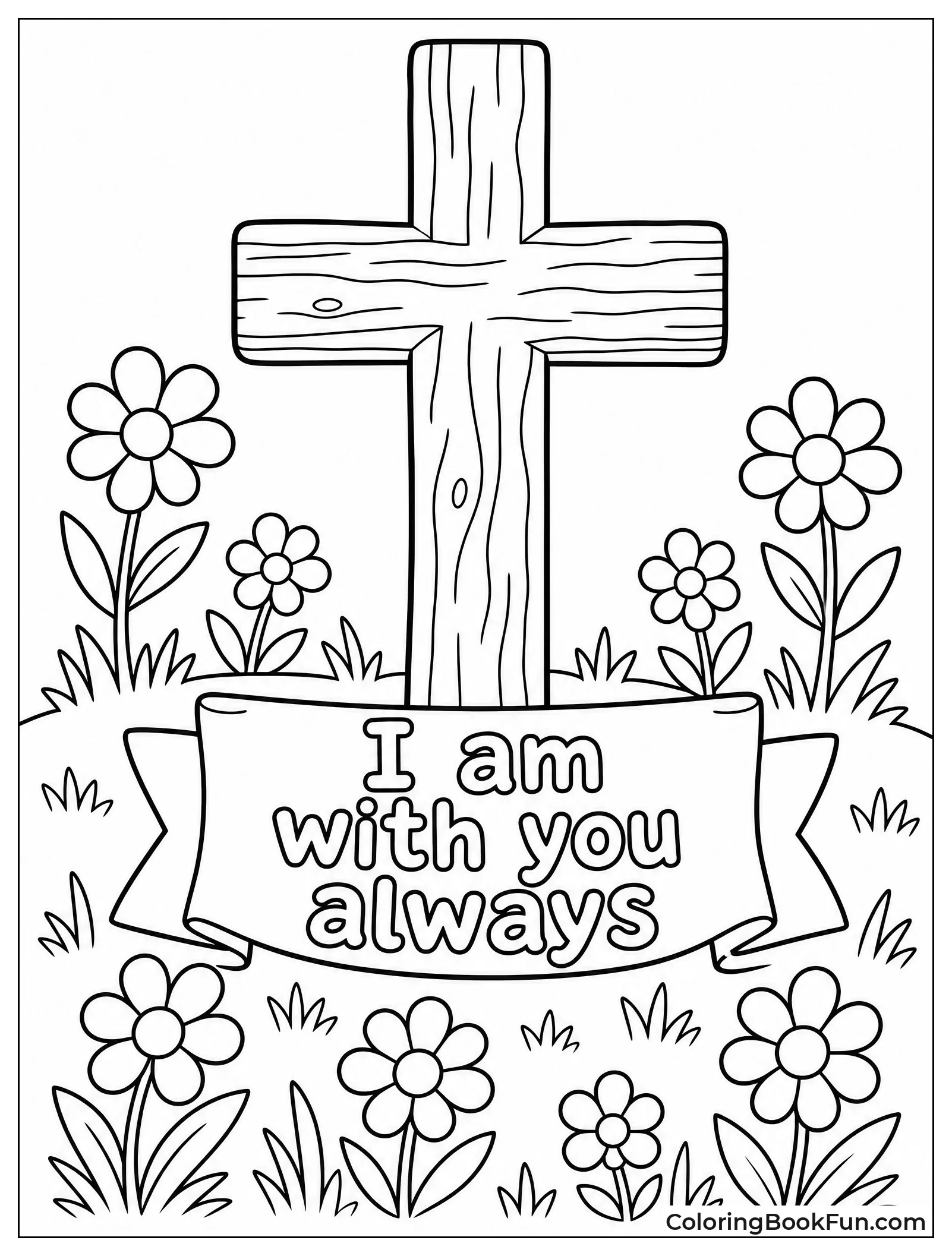 Cross Standing in Flowers