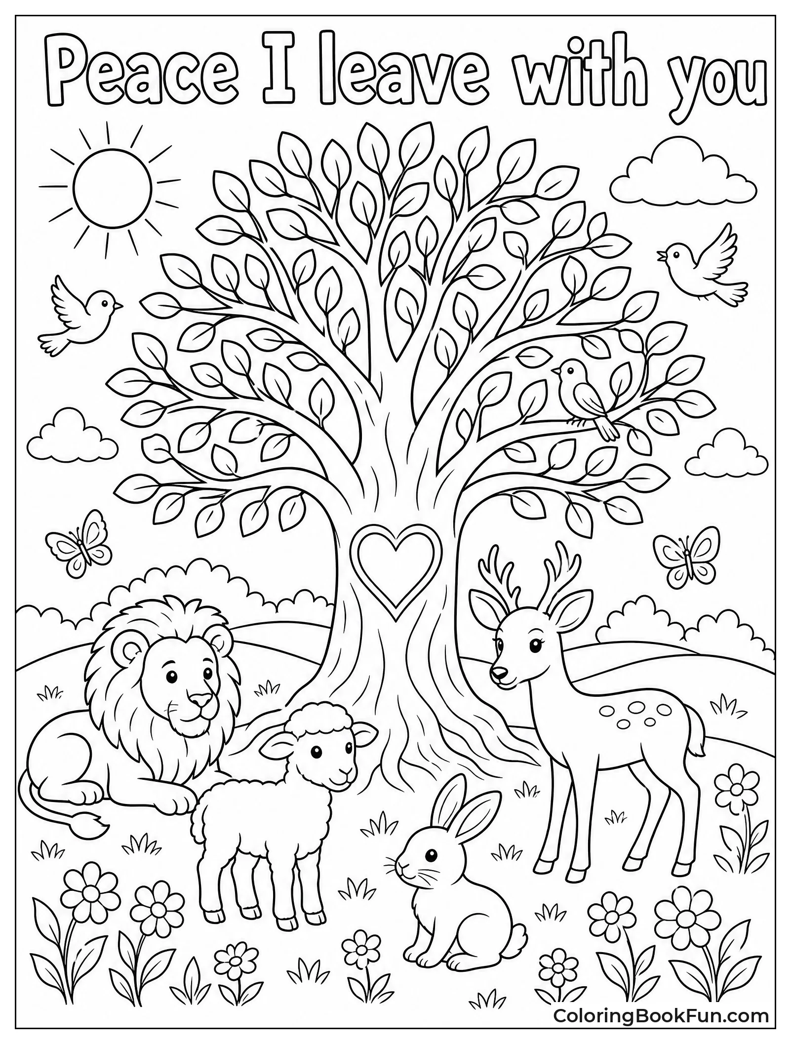 Peaceful Garden with Animals