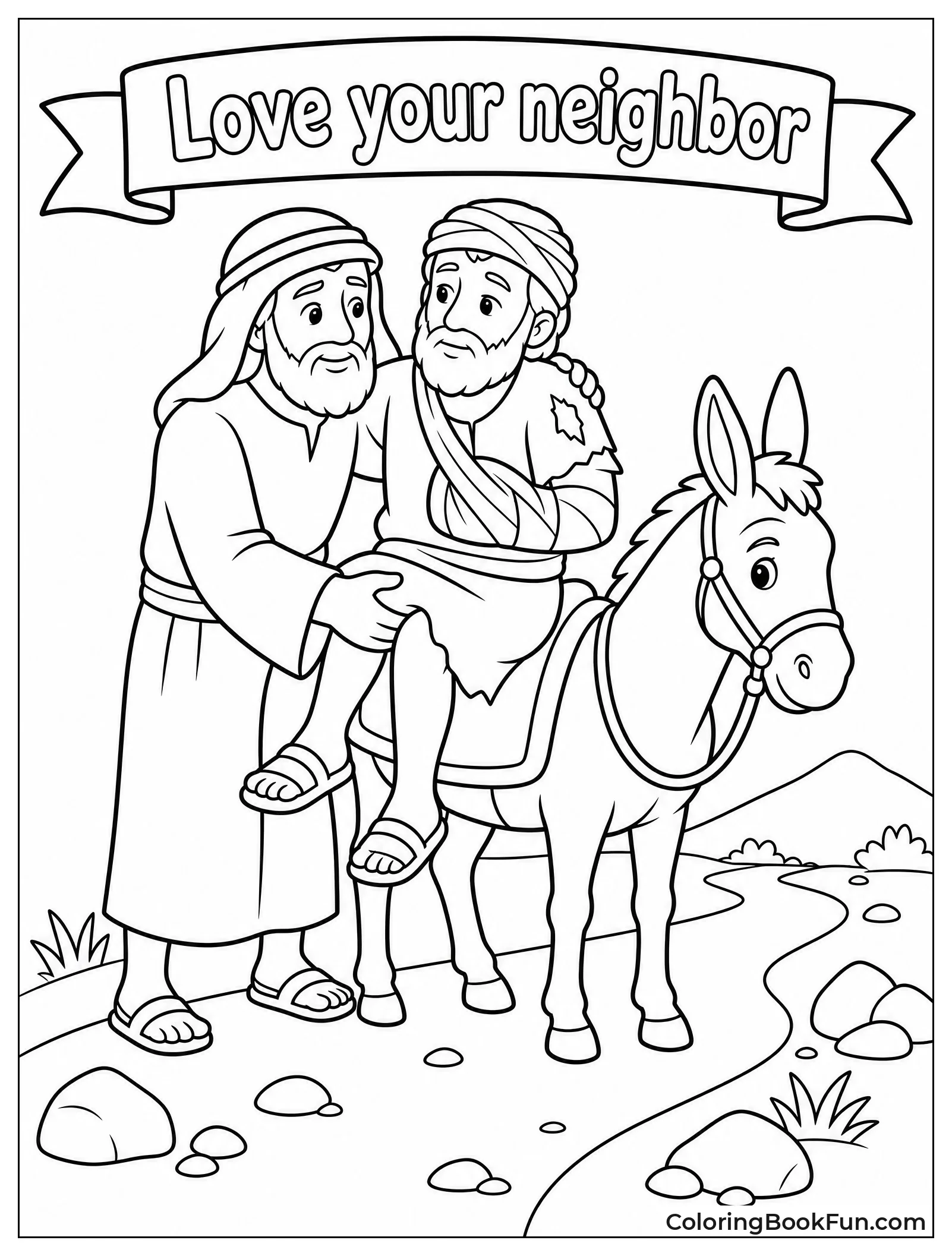 Samaritan Helping Man on Road