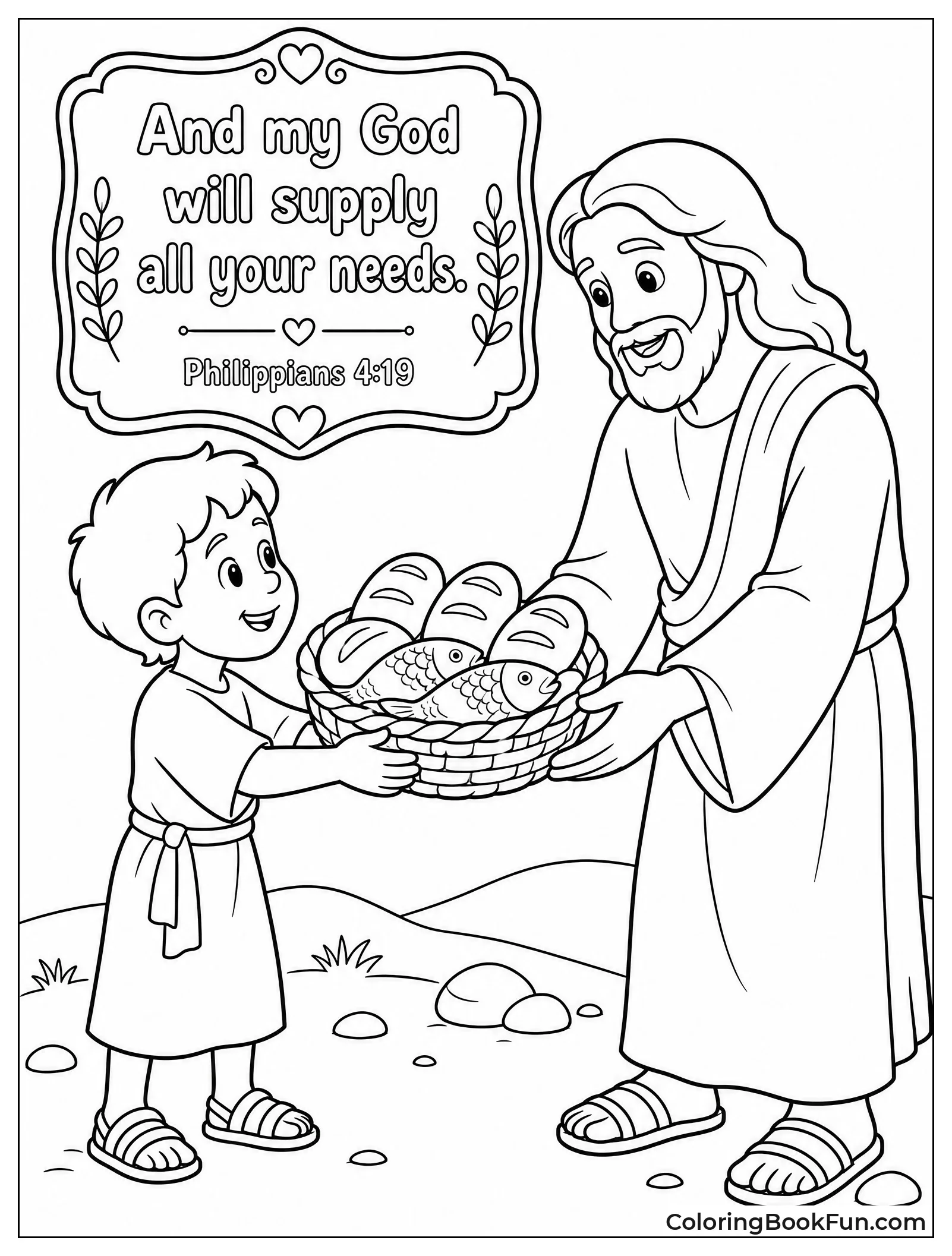 Boy Giving Loaves and Fishes