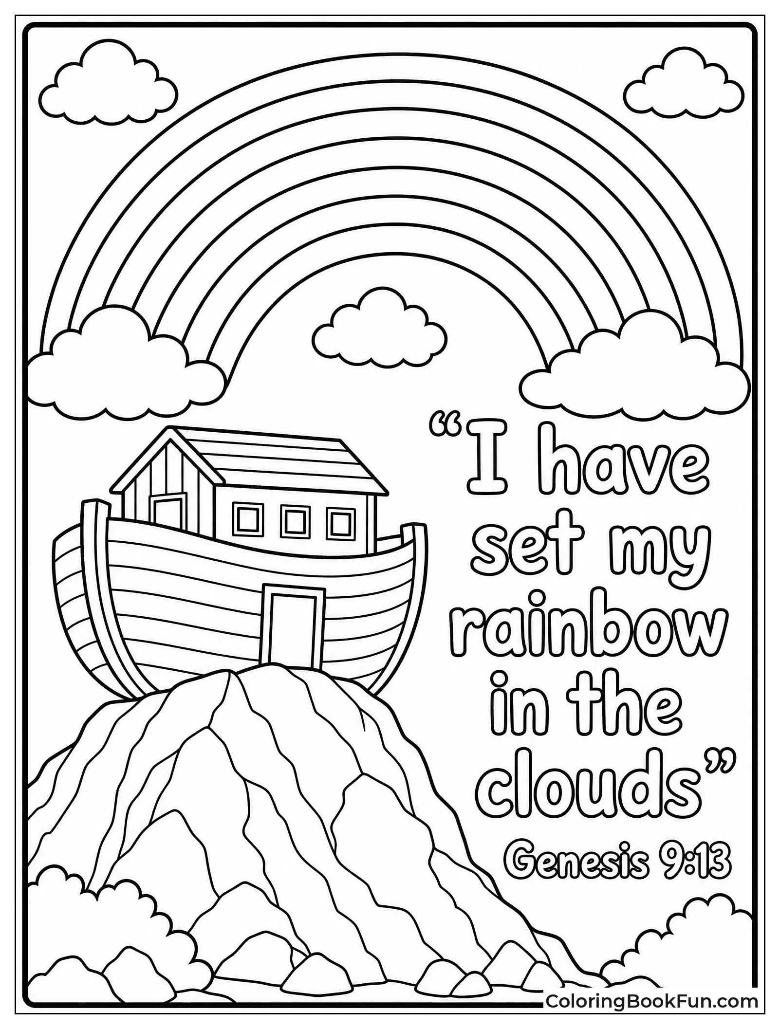 Ark Resting Under Rainbow