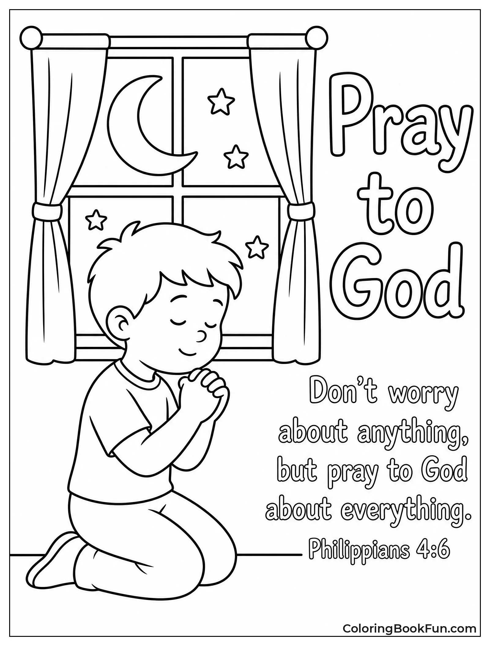Child Praying at Window