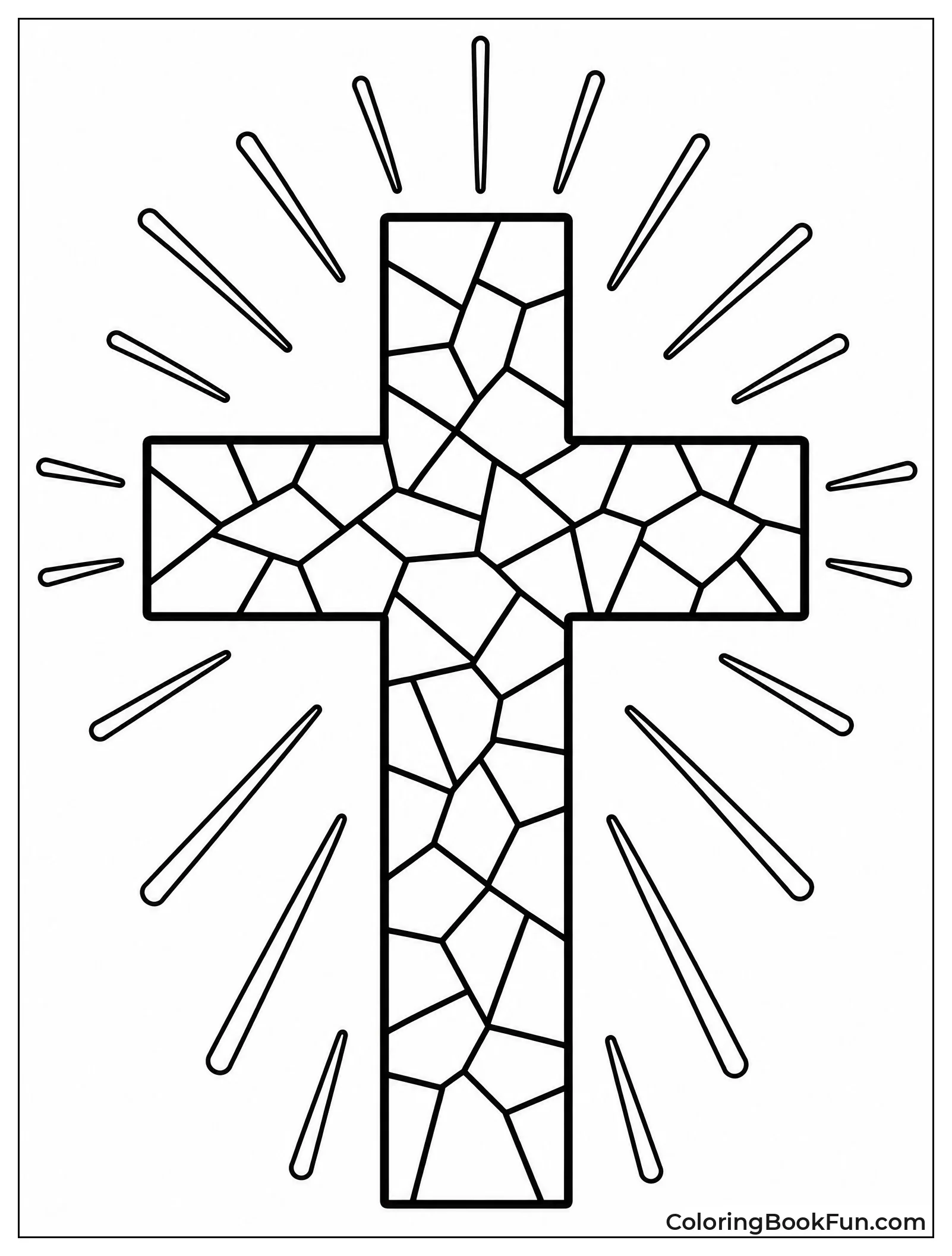 Colorful Mosaic Cross Design