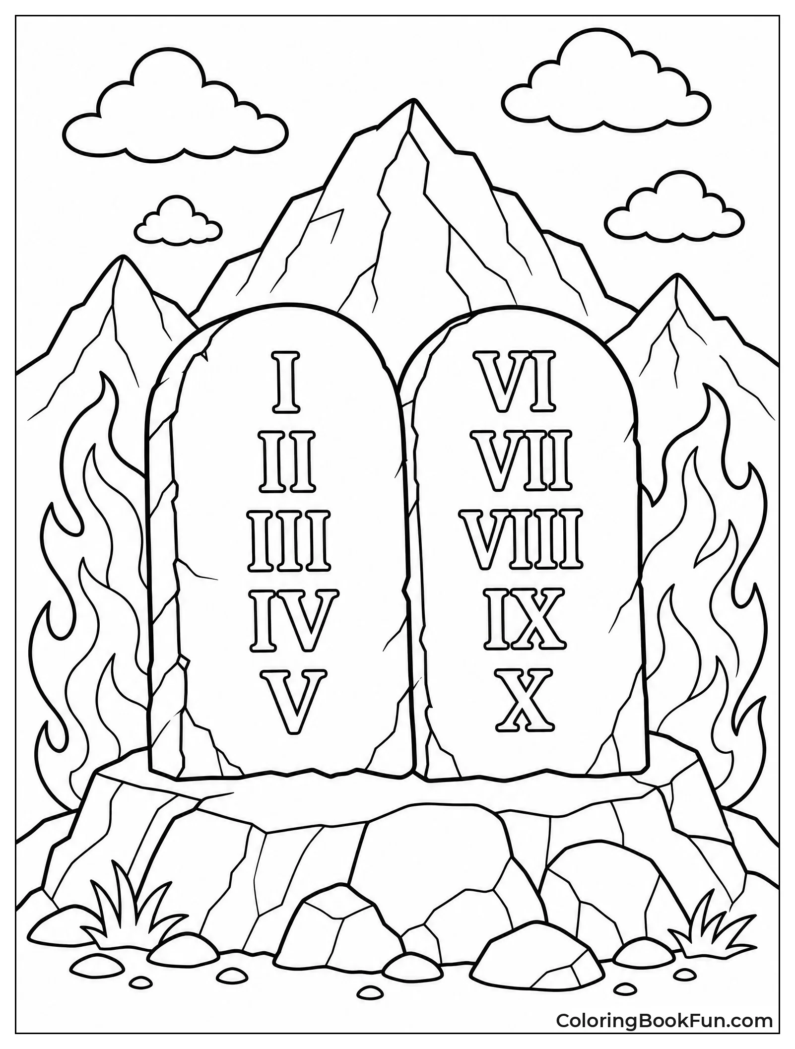 Stone Tablets on Mountain