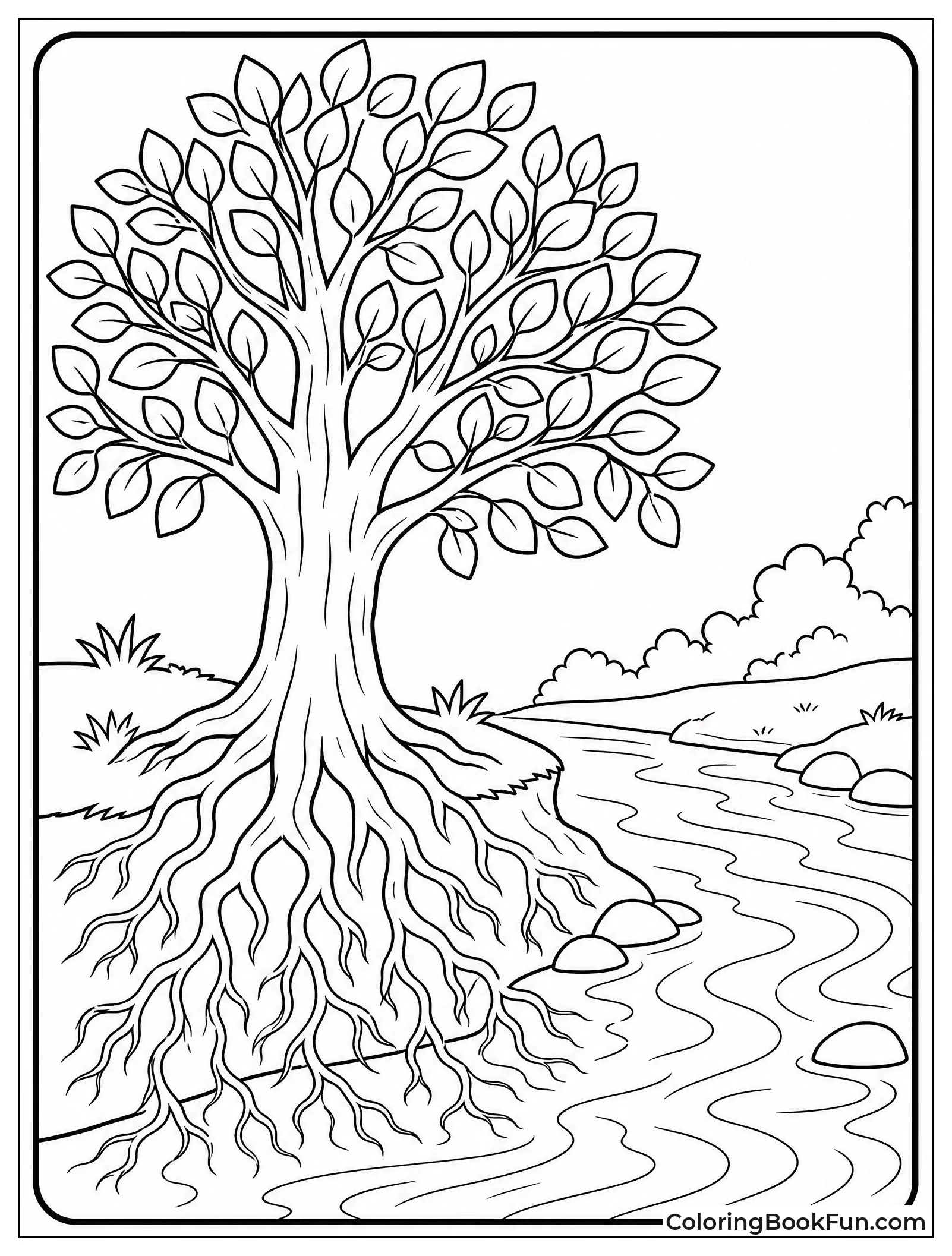 Tree Growing by River