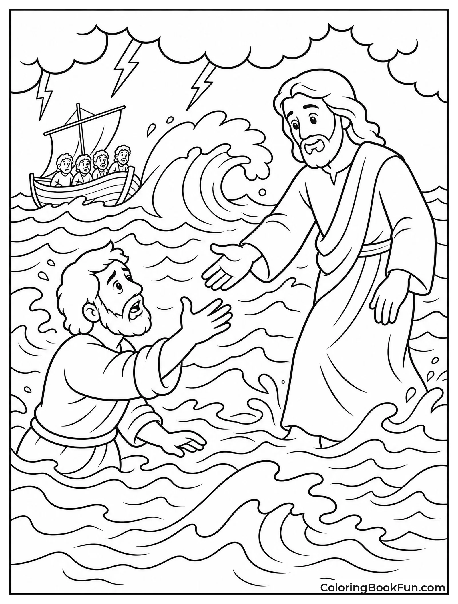 Jesus Reaching for Peter