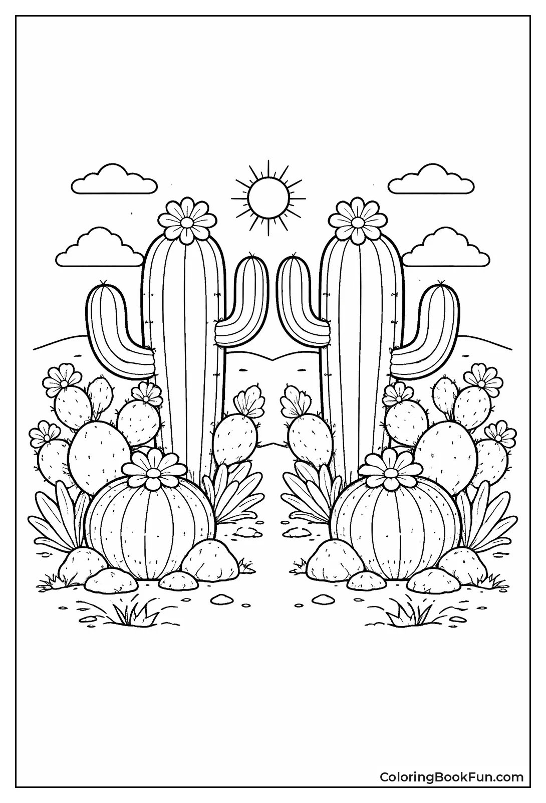 Symmetrical Cacti Pattern