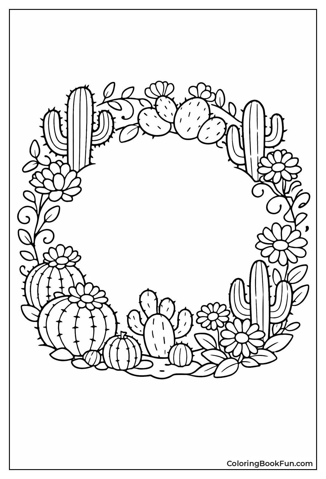 Cactus Wreath Border