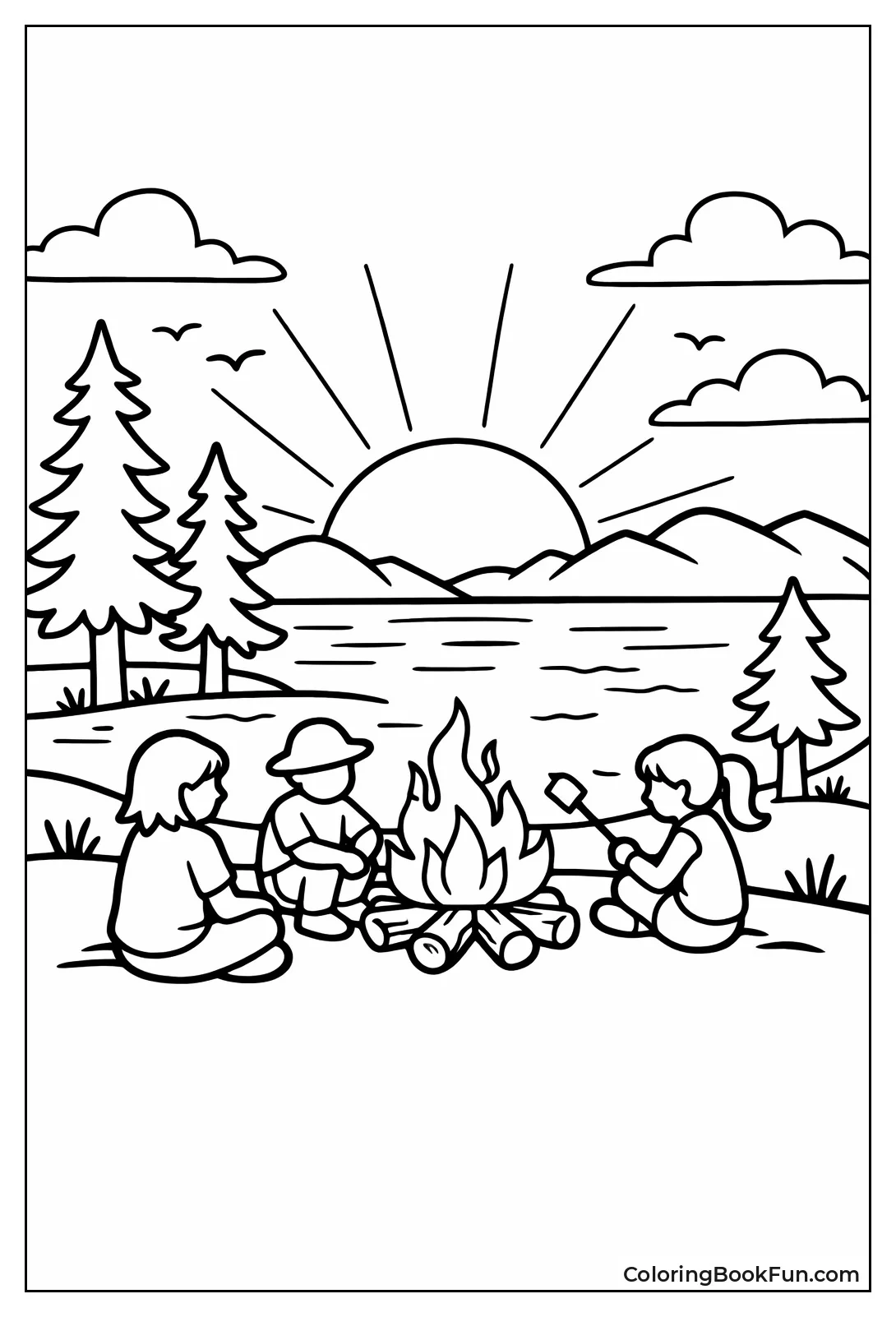 Campfire Sunset Gathering