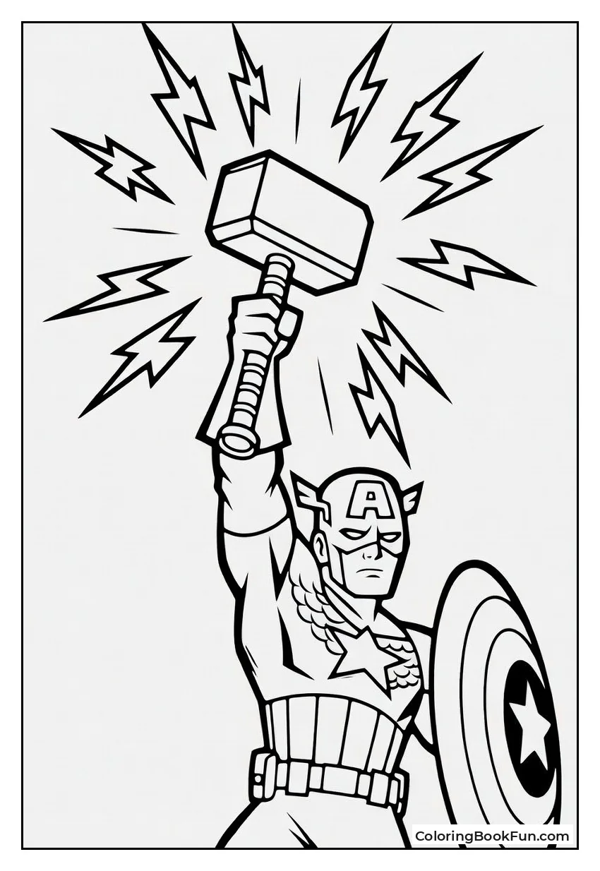 Captain America Lifting Mjolnir