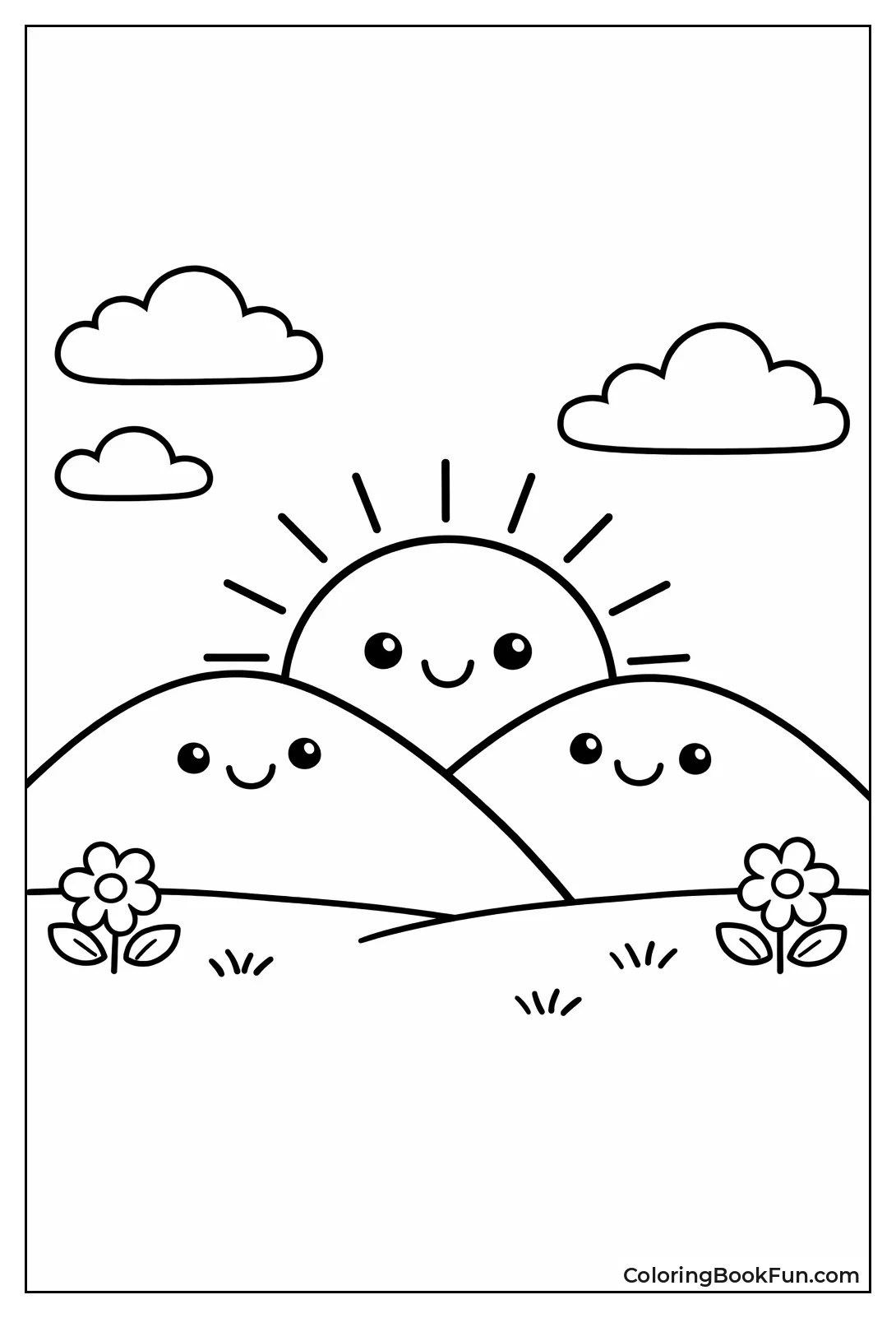 Cartoon Sunset Hills