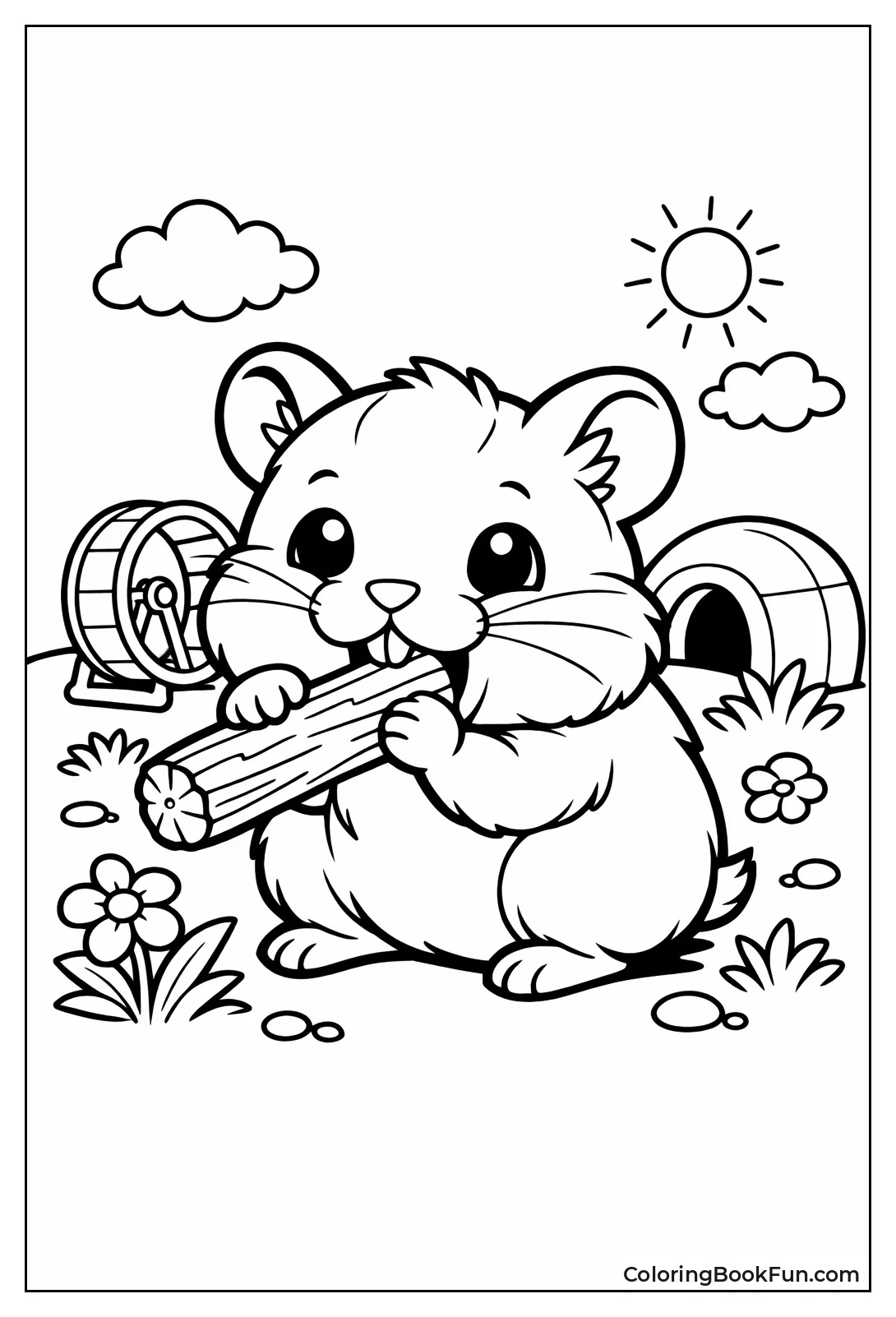 Chewing Wood Hamster