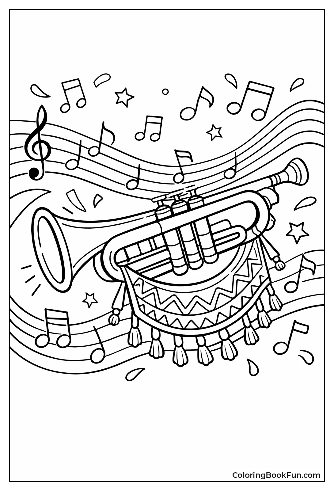 Trumpet and Music Notes