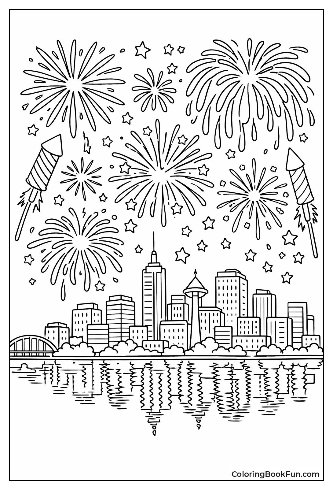 City Skyline Fireworks