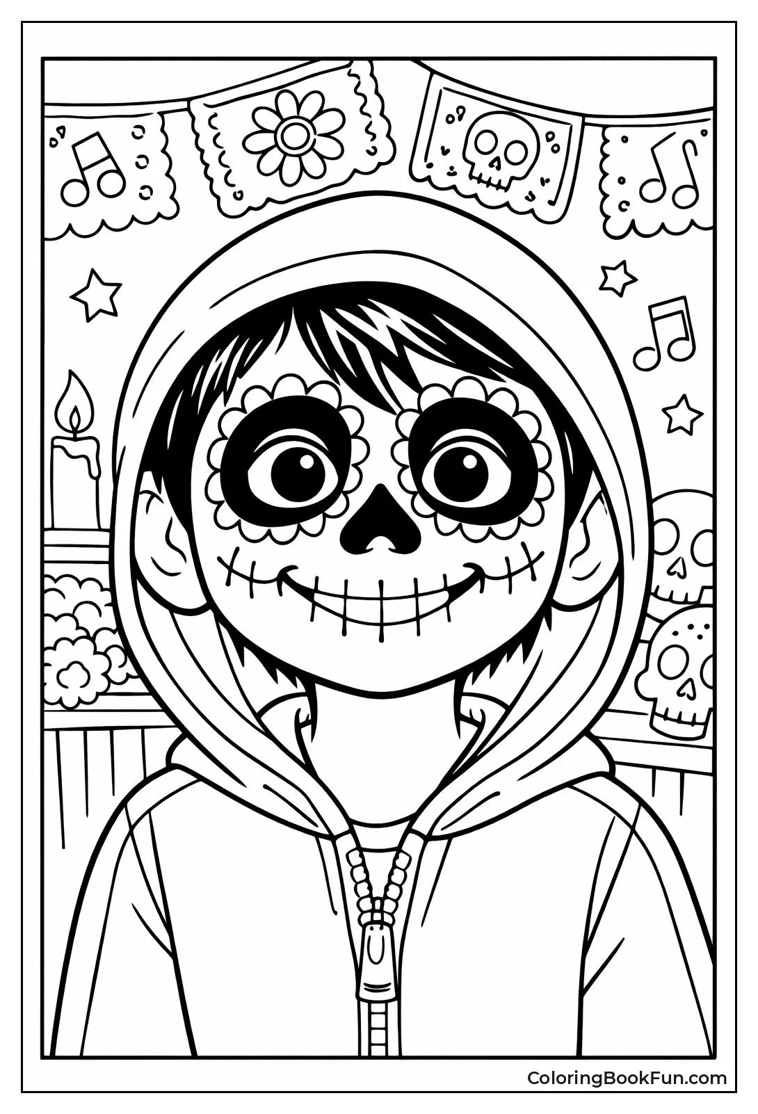 Miguel's Skeleton Face Paint