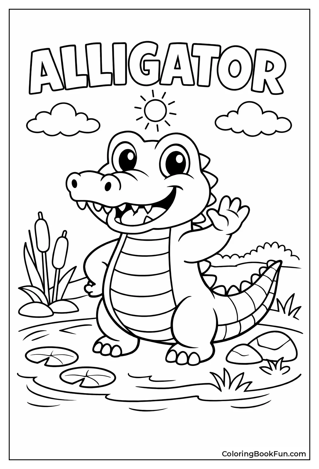 Cute Cartoon Alligator