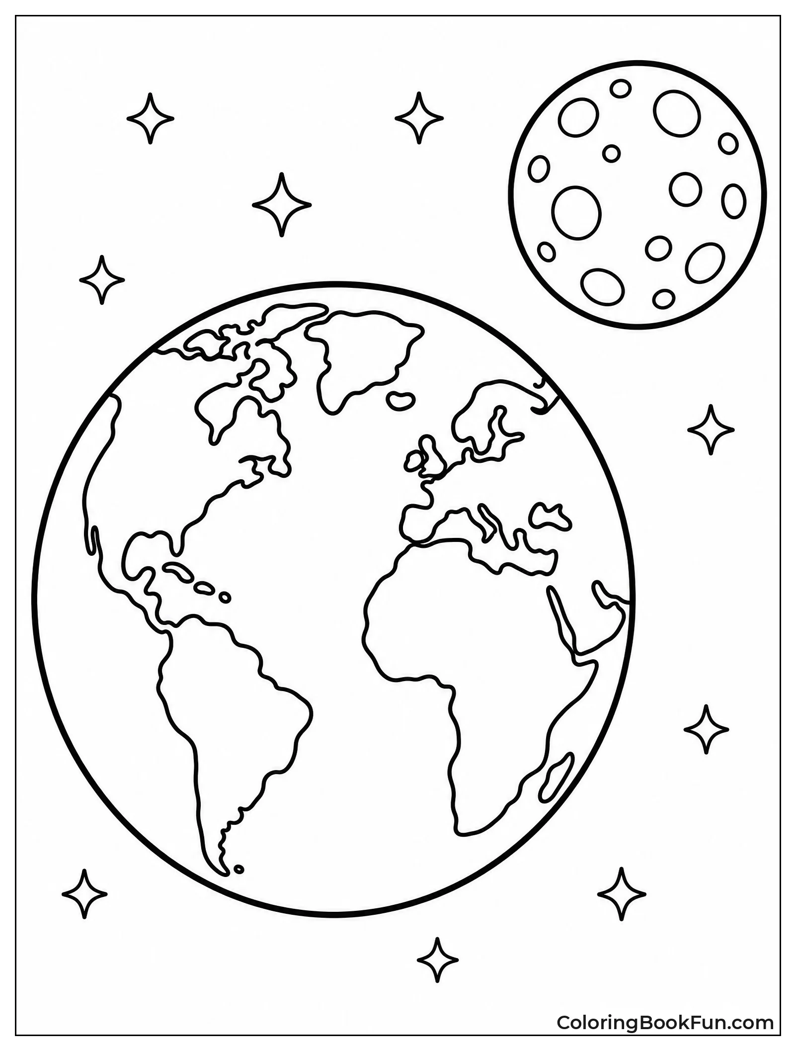 Earth and Moon Side by Side