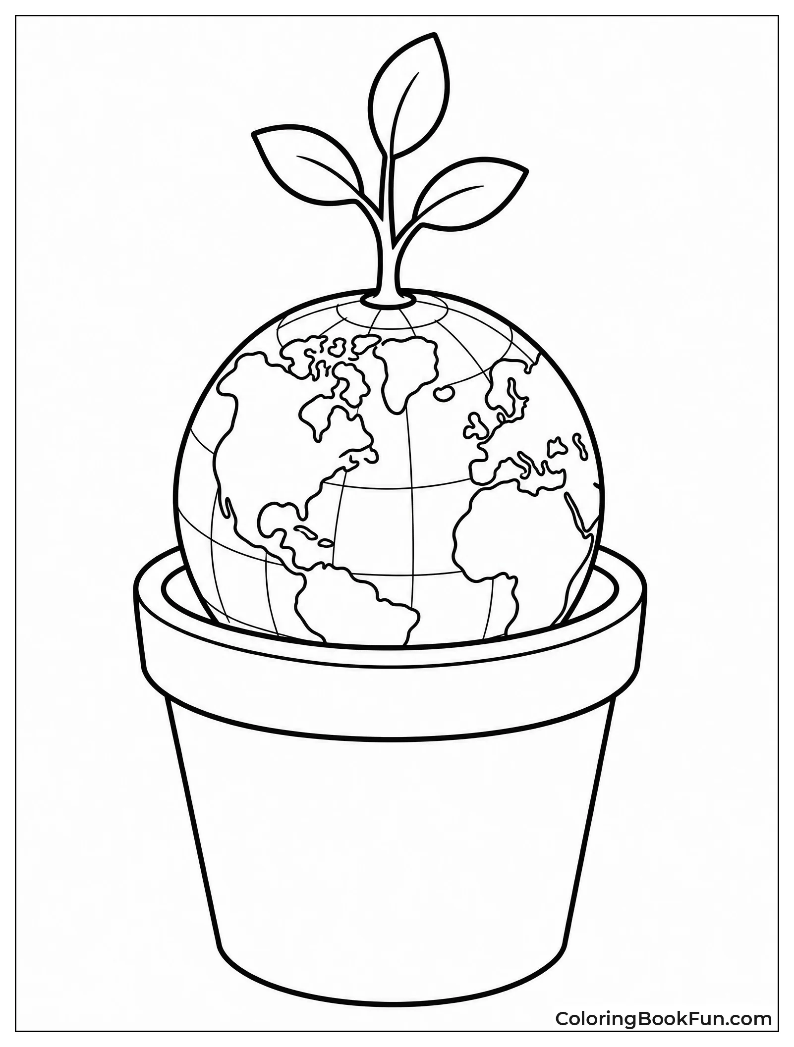 Tiny Globe Growing in Flowerpot