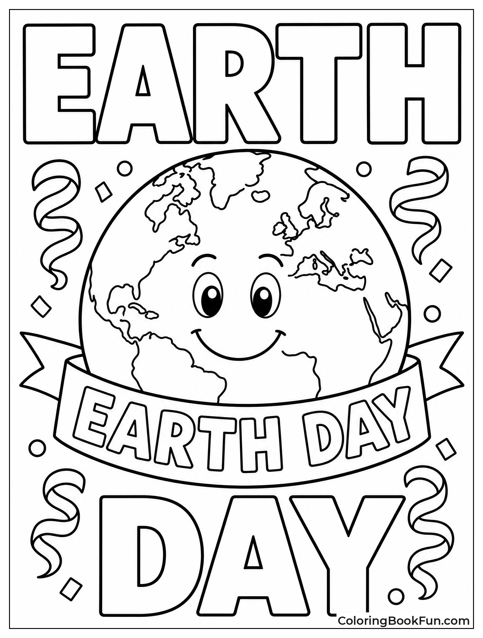 Colorful Globe with Earth Day Banner